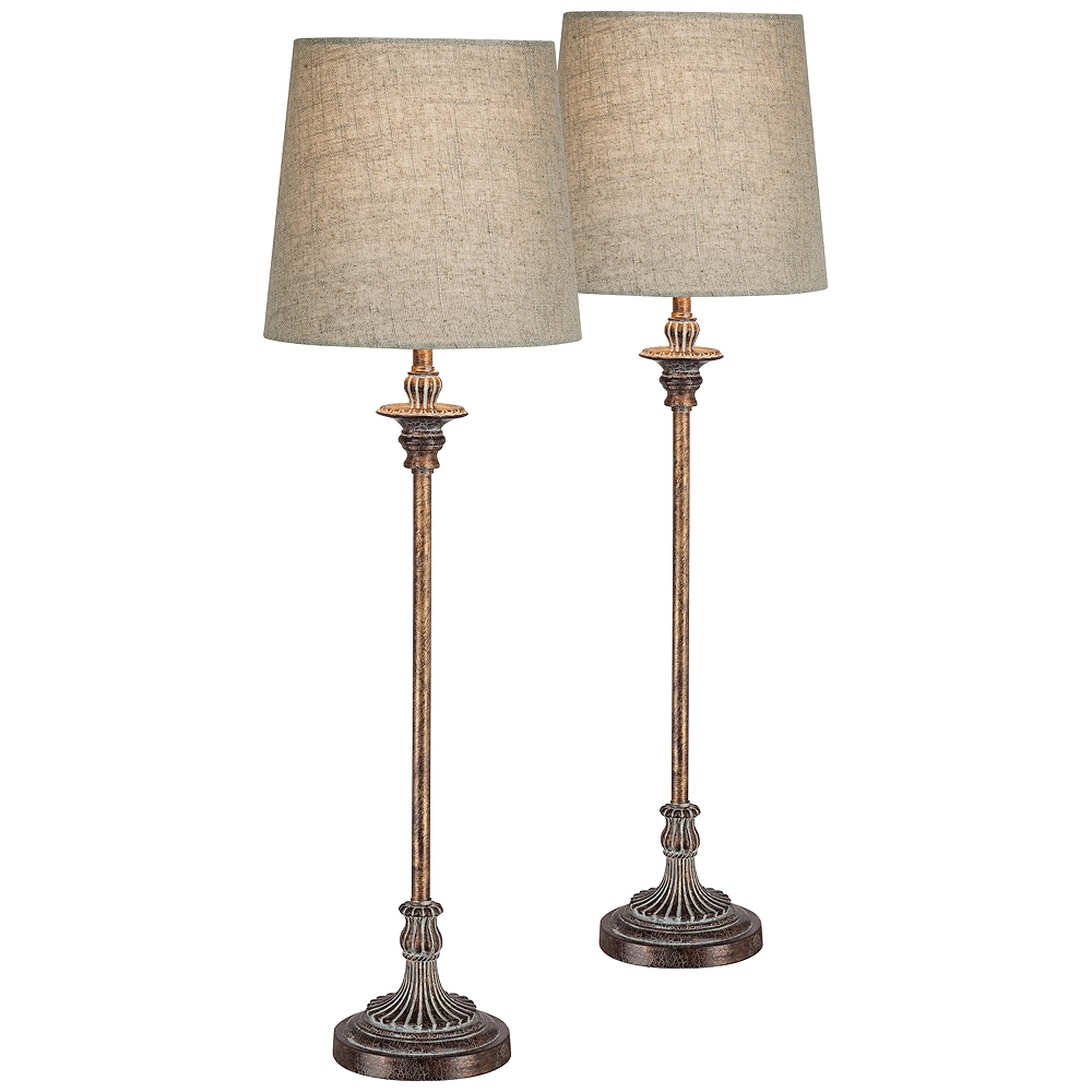 Bentley Weathered Brown Buffet Table Lamp Set of 2 - Style # 17P69 - Lamps Plus
