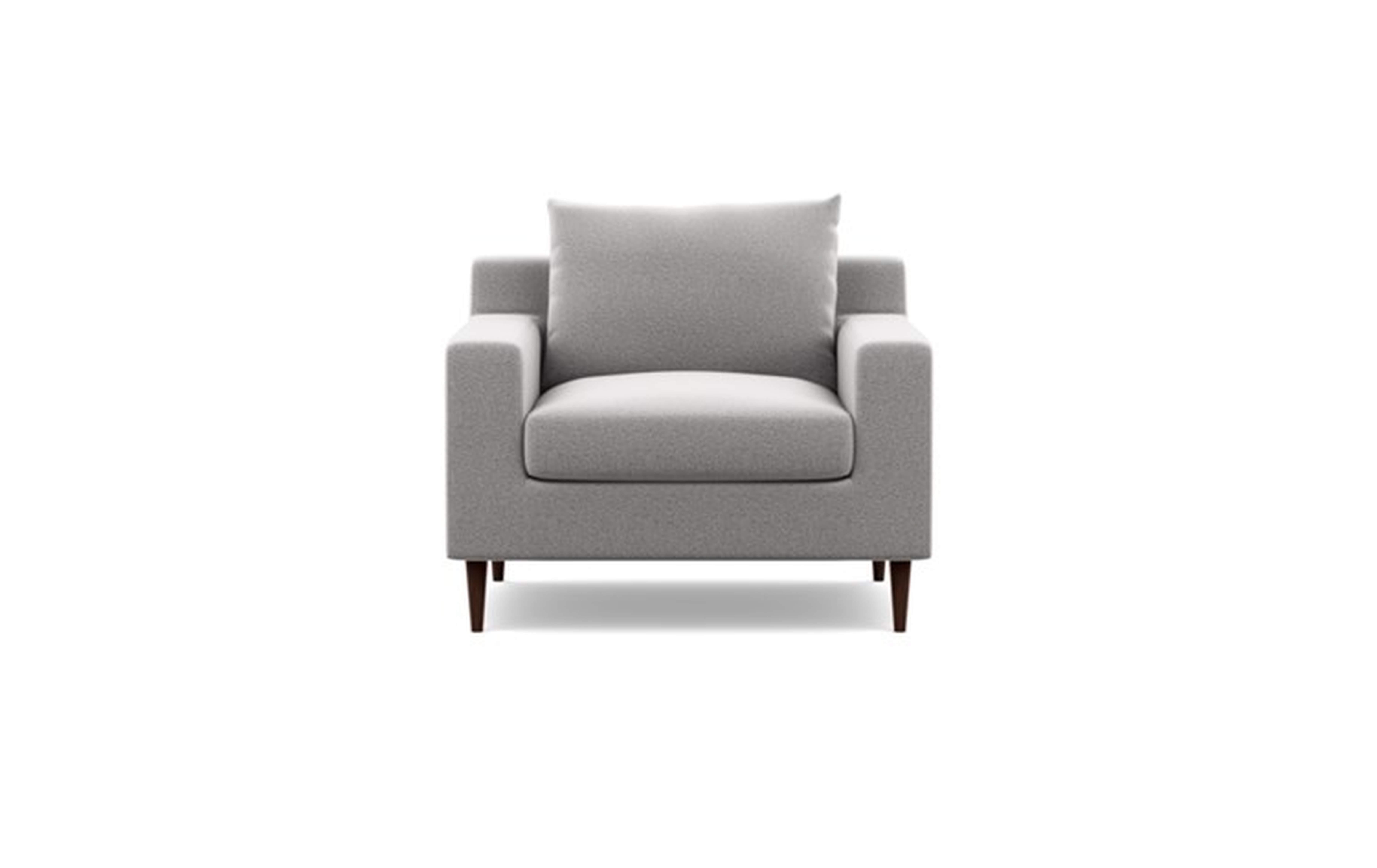Sloan Accent Chair with Grey Ash Fabric and Oiled Walnut legs - Interior Define