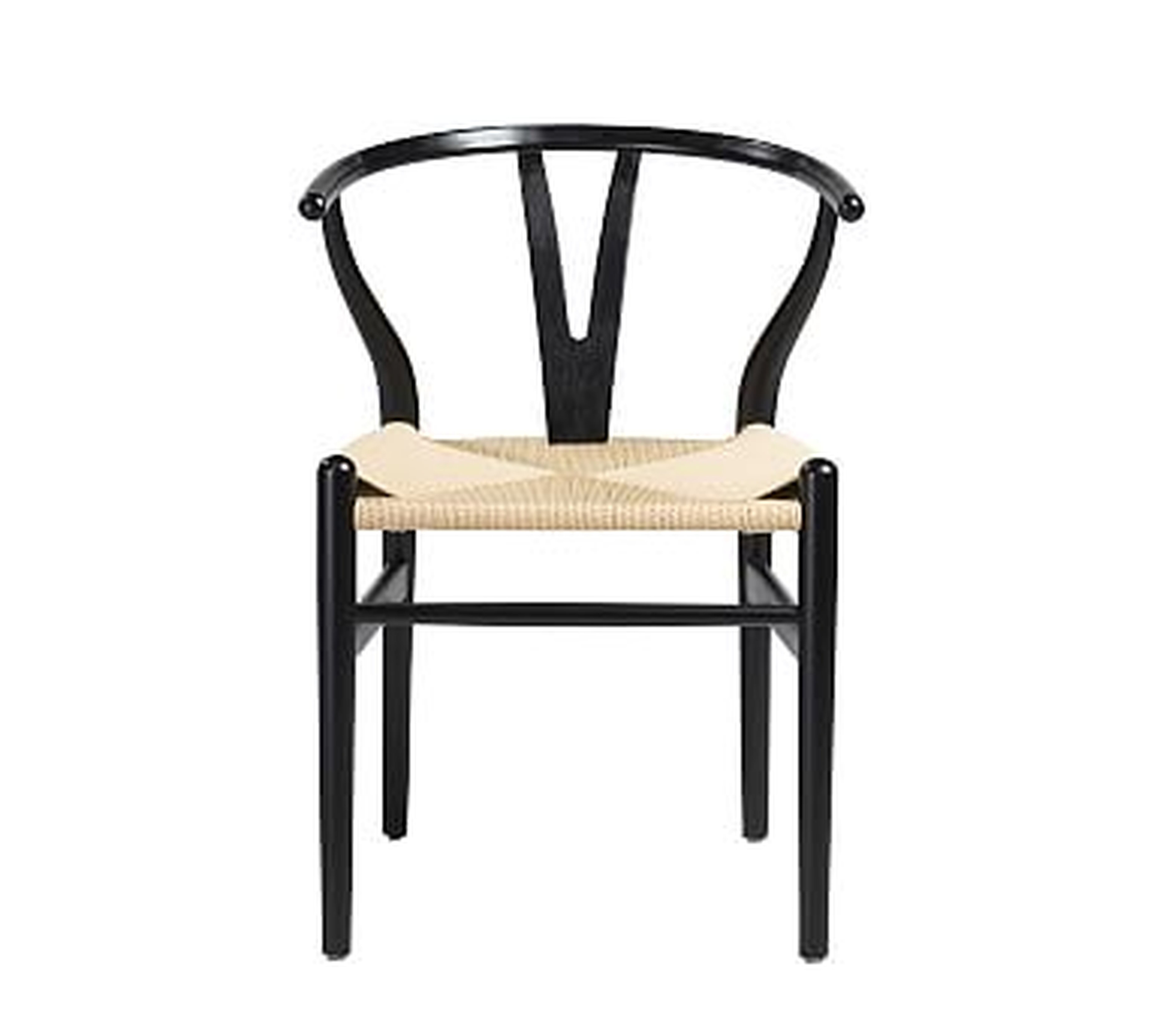 Faith Side Chair, Set of 2, Black/Natural - Pottery Barn