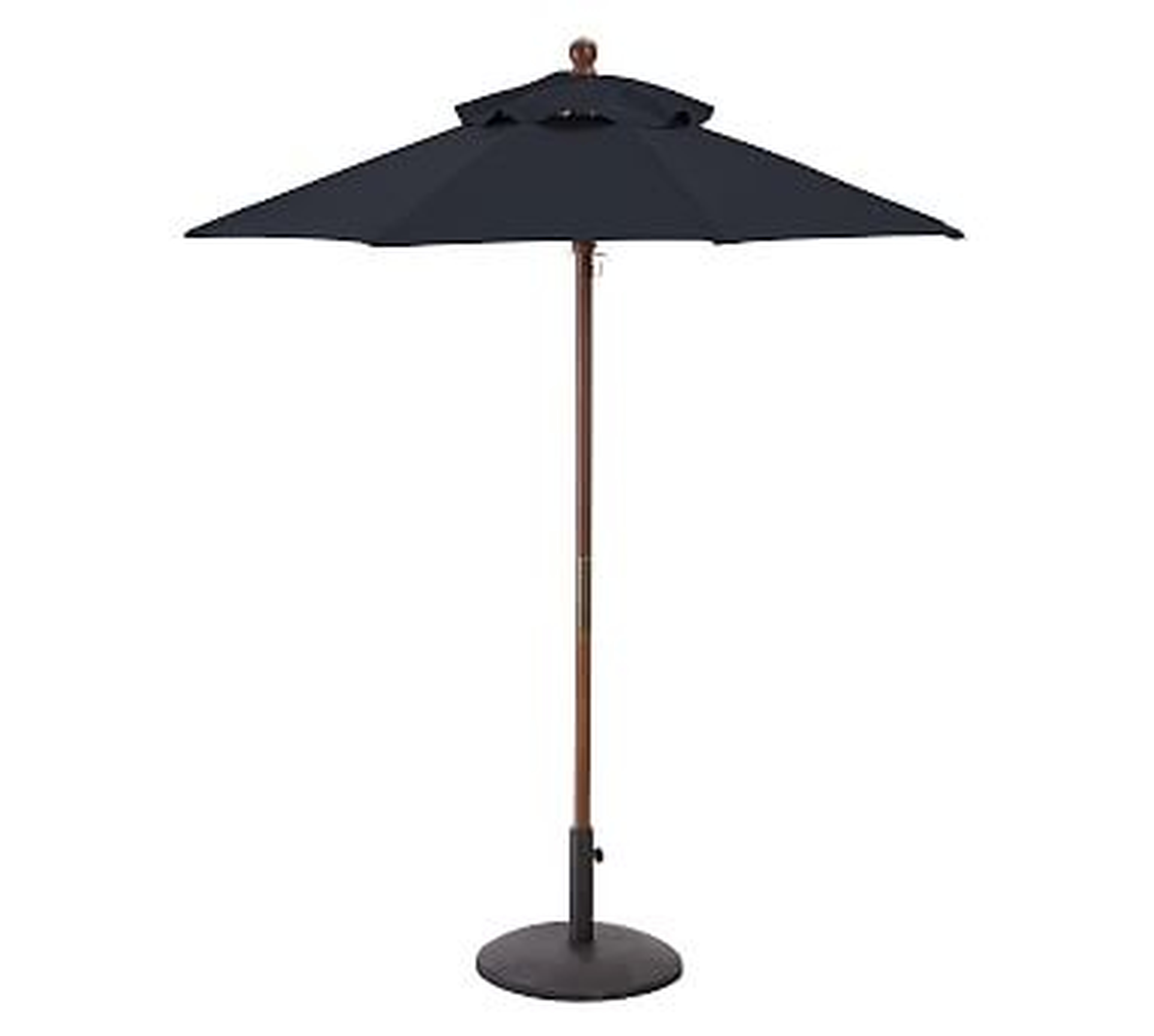 6' Round Market Umbrella with Eucalyptus Pole,Sunbrella#0174; Navy - Pottery Barn