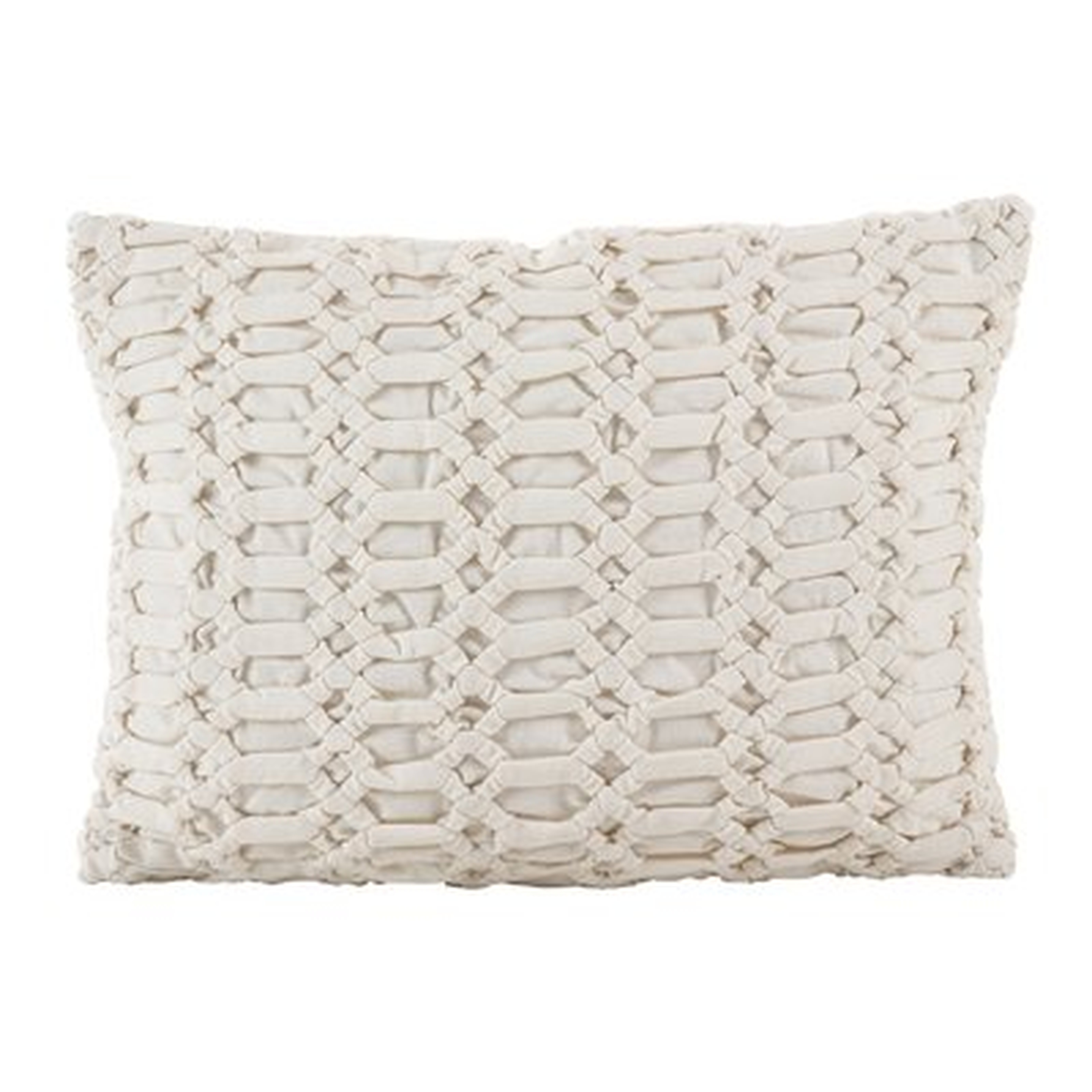 Kirby Smocked Textured Design Decorative Cotton Lumbar Pillow - Wayfair