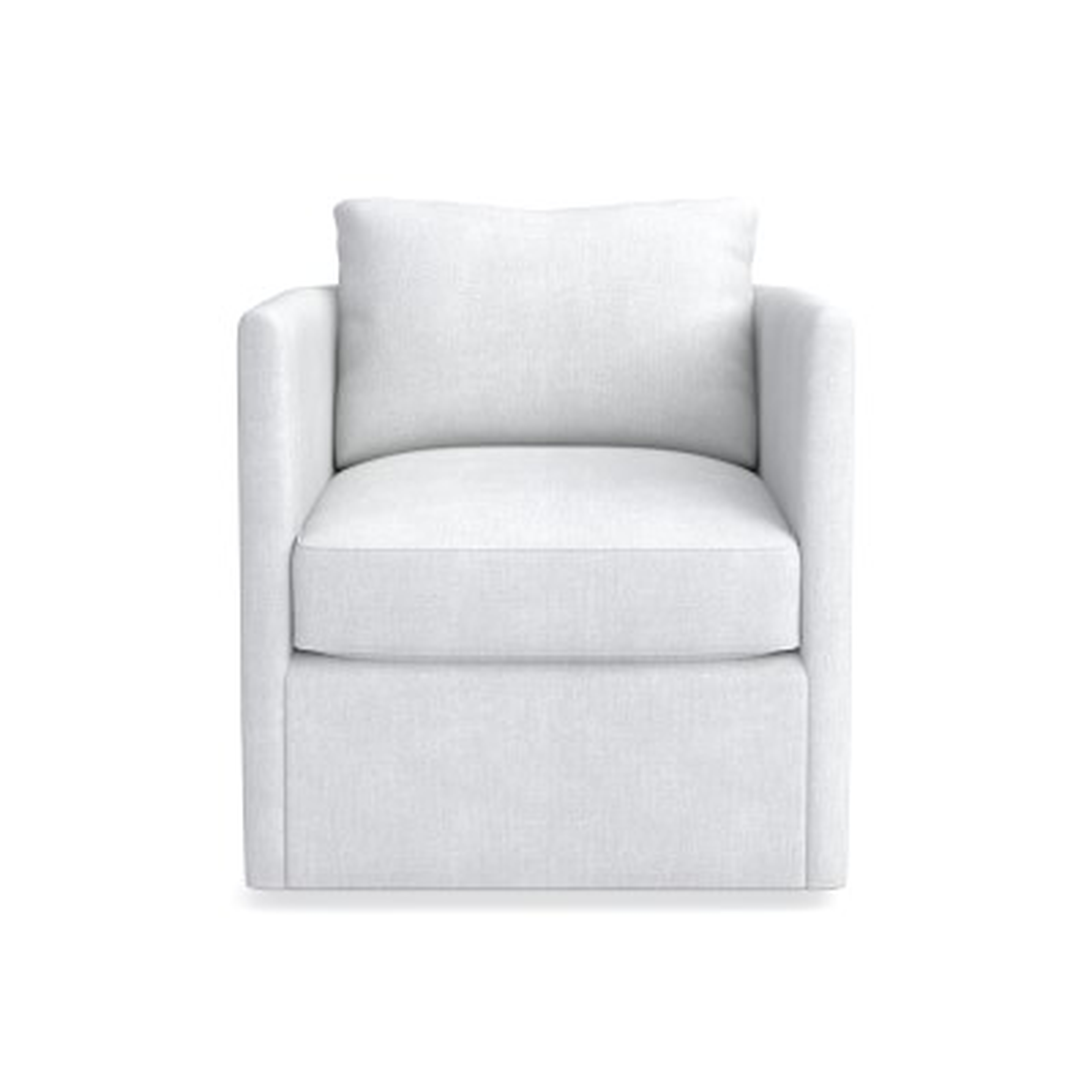 Naples Swivel Chair, Chunky Linen, White - Williams Sonoma