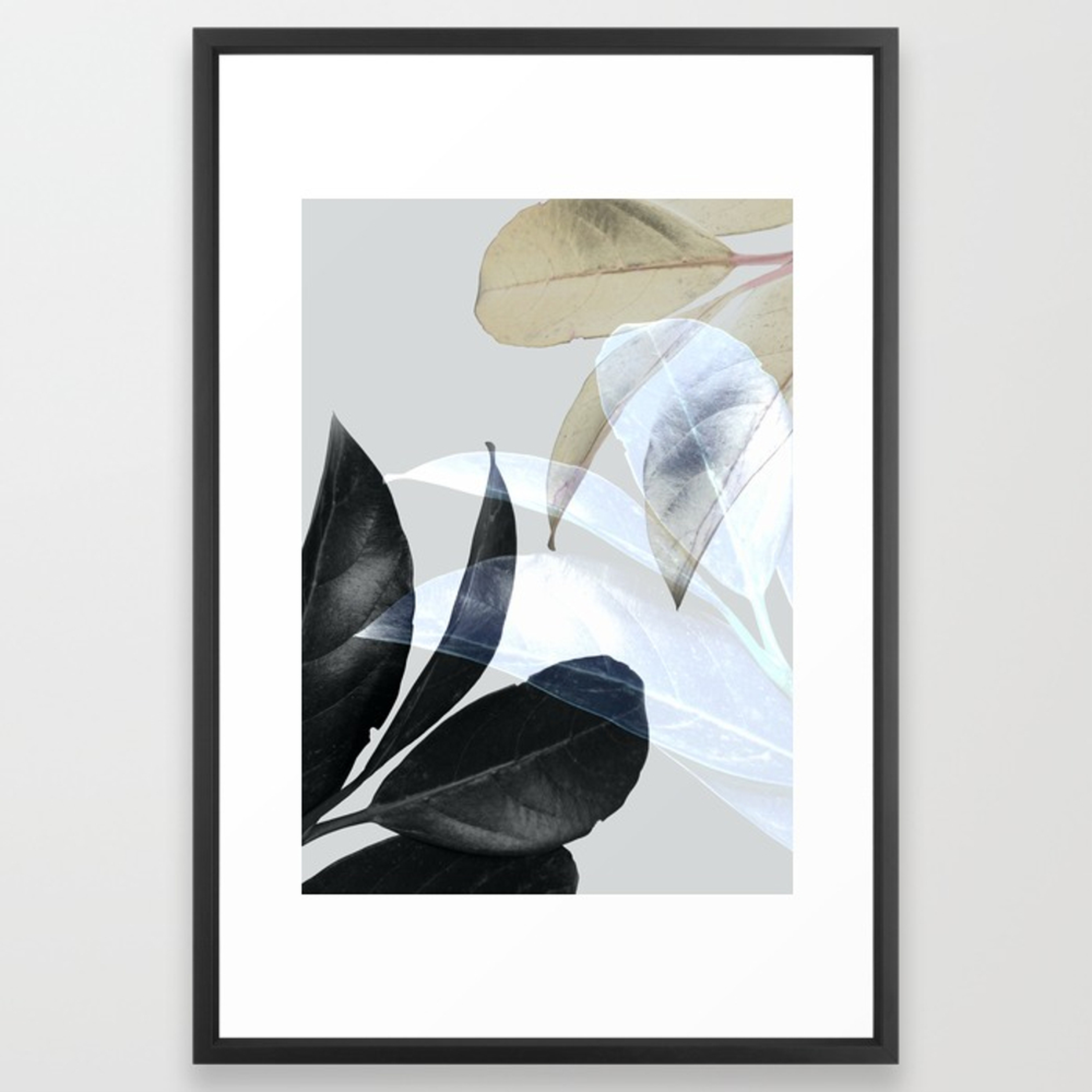 Moody Leaves II Framed Art Print by Printsproject - Society6