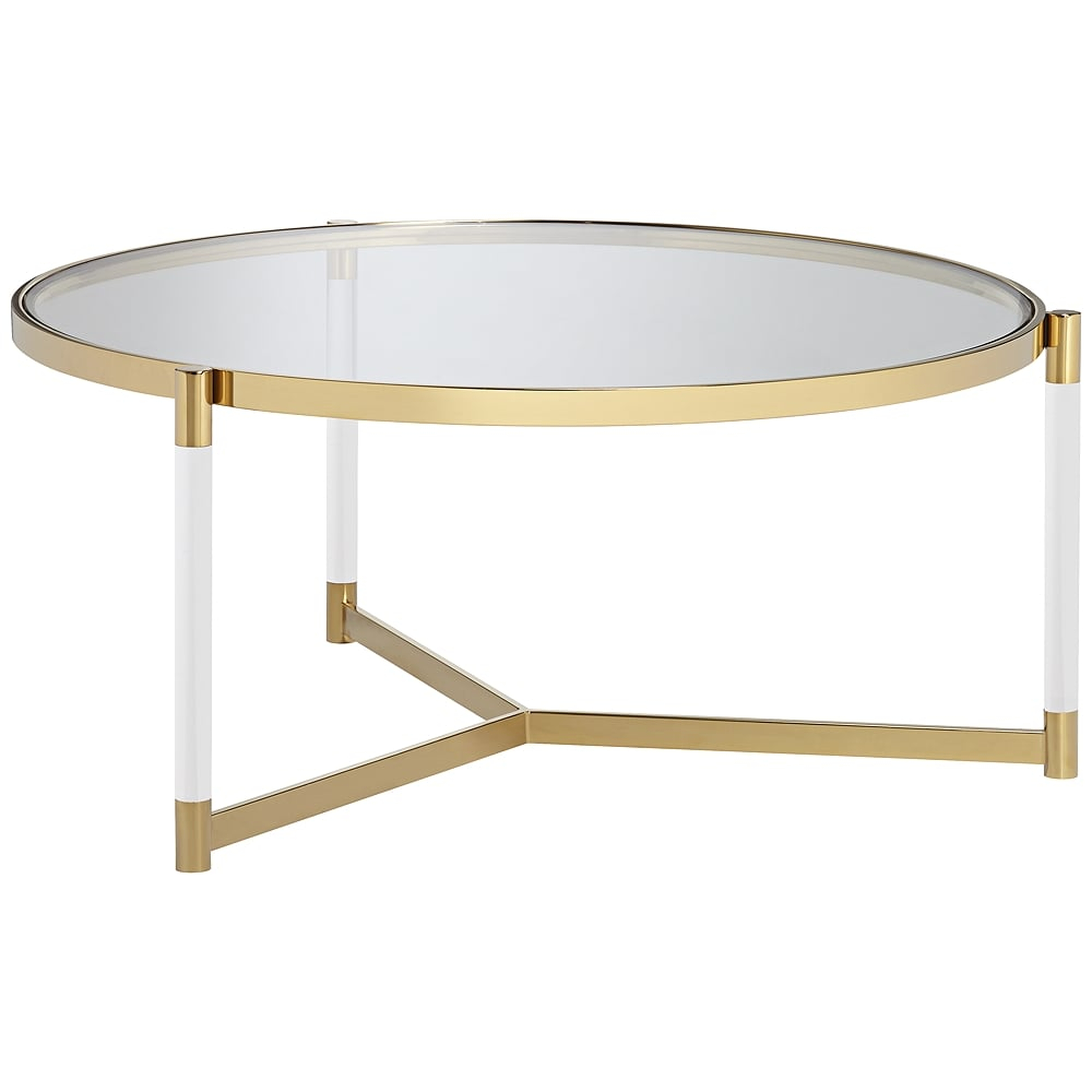 Stefania Gold and Acrylic Coffee Table - Style # 55K04 - Lamps Plus