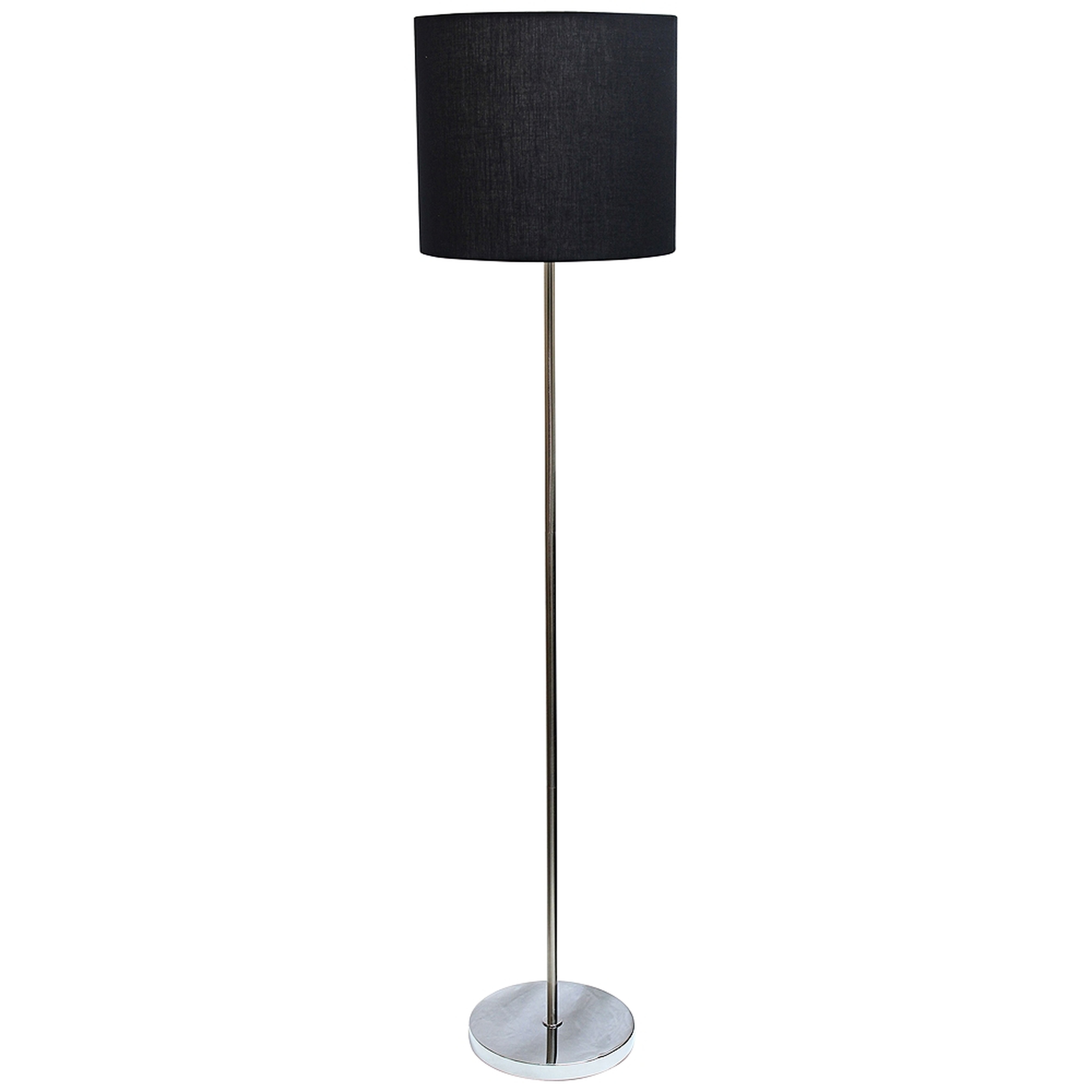 Analisa Brushed Nickel and Black Shade Floor Lamp - Style # 35N96 - Lamps Plus