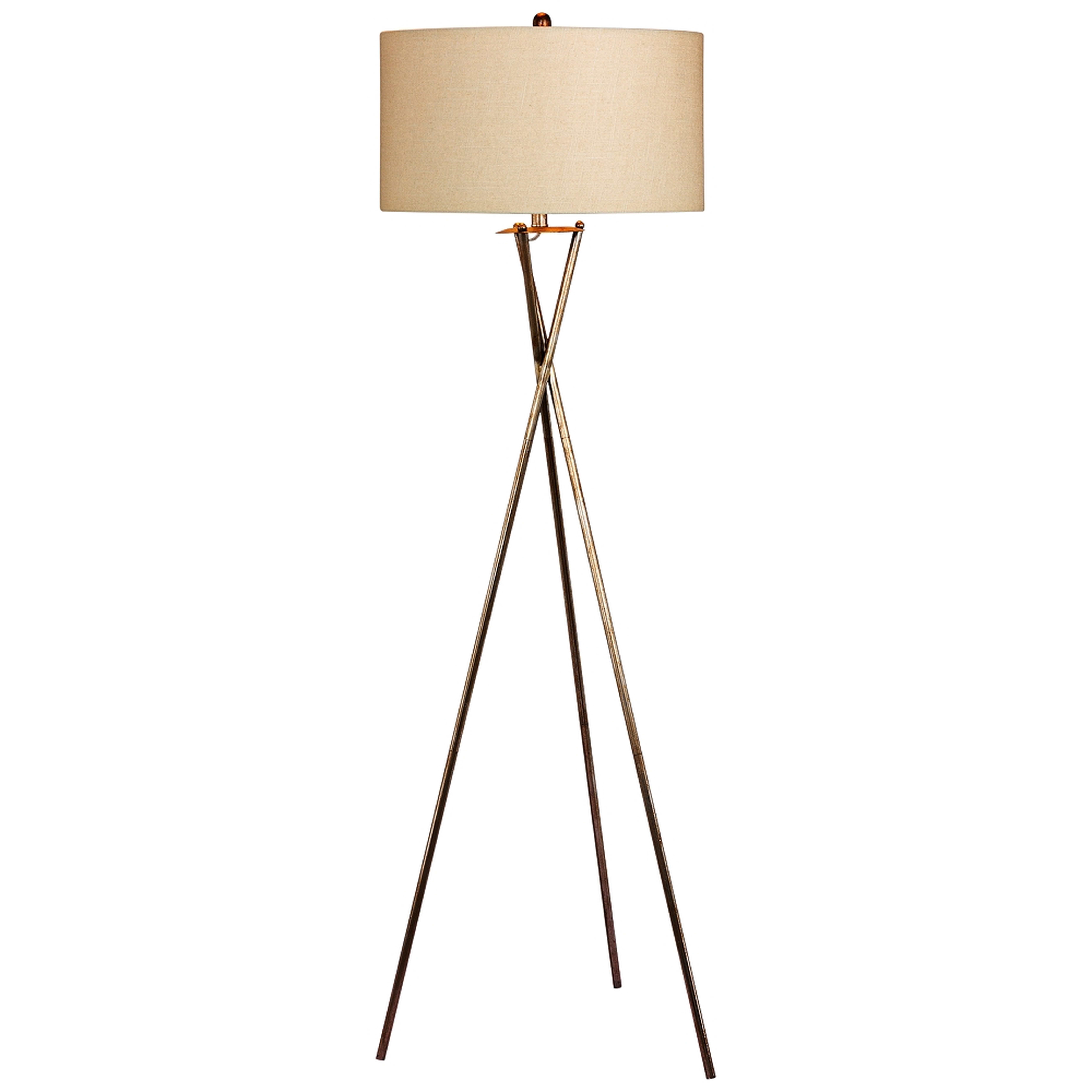 Breslen Rusted Silver Tripod Metal Floor Lamp - Style # 37N90 - Lamps Plus