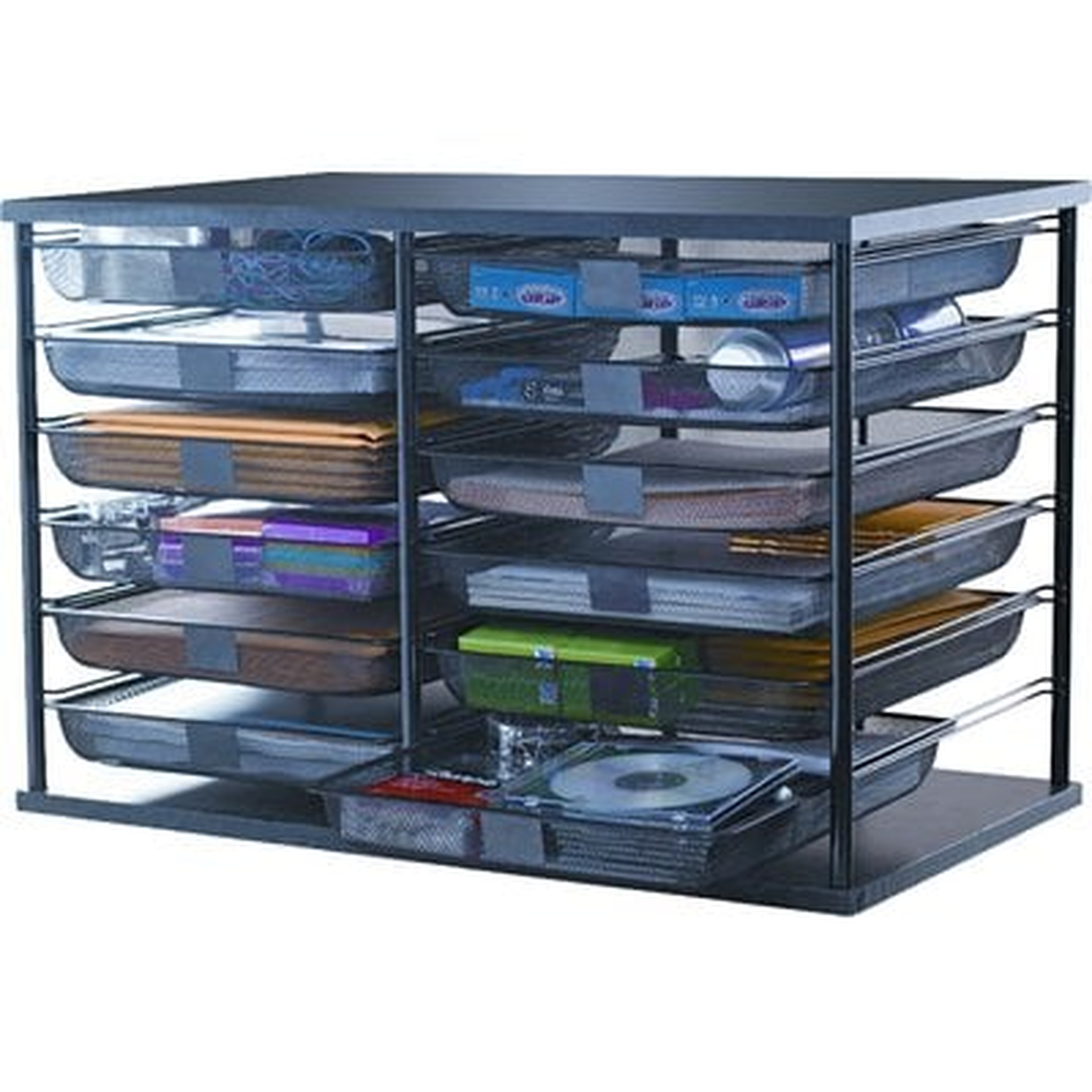 12-Compartment Organizer with Mesh Drawers - Wayfair