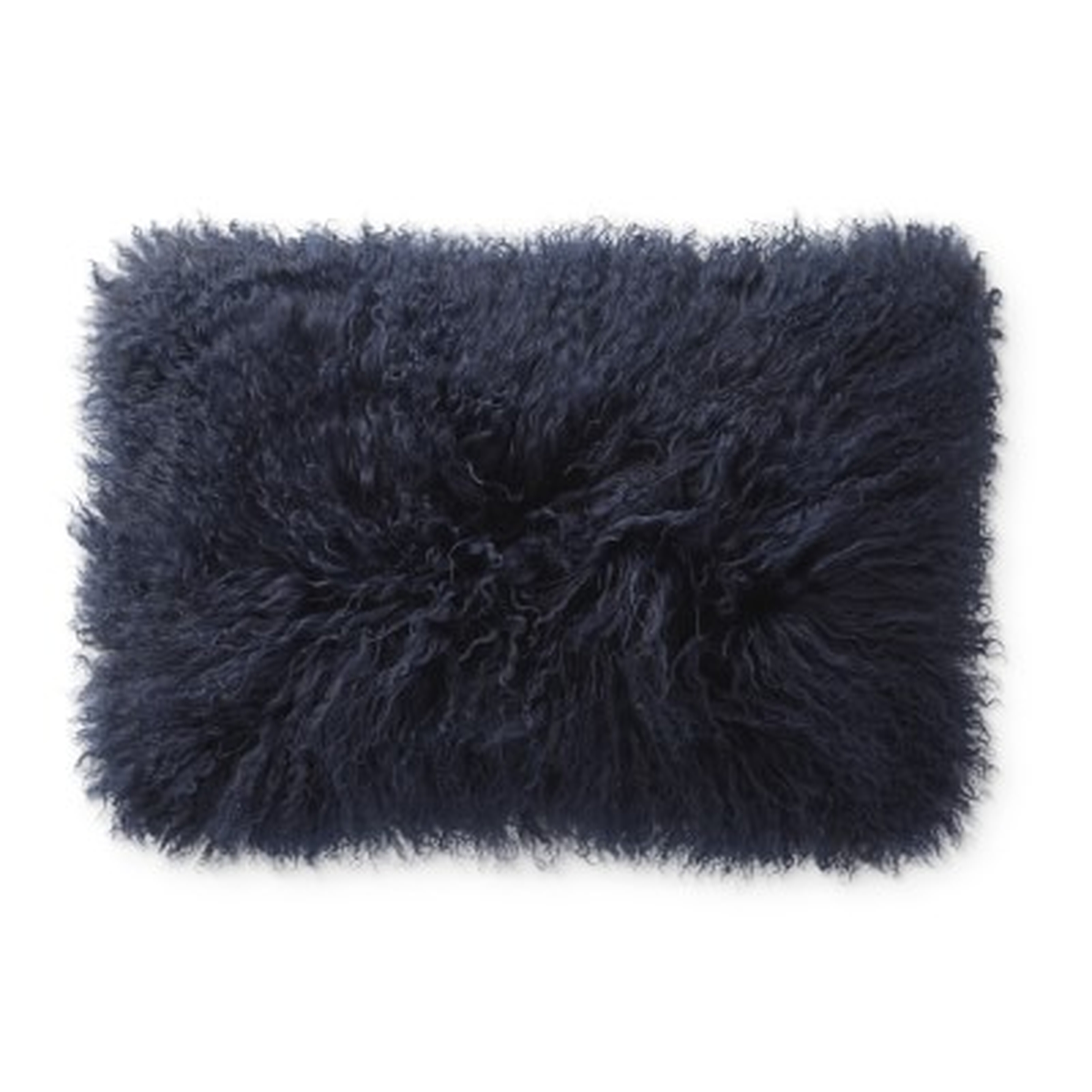 Mongolian Lambswool Pillow Cover, 14" X 22", Navy - Williams Sonoma