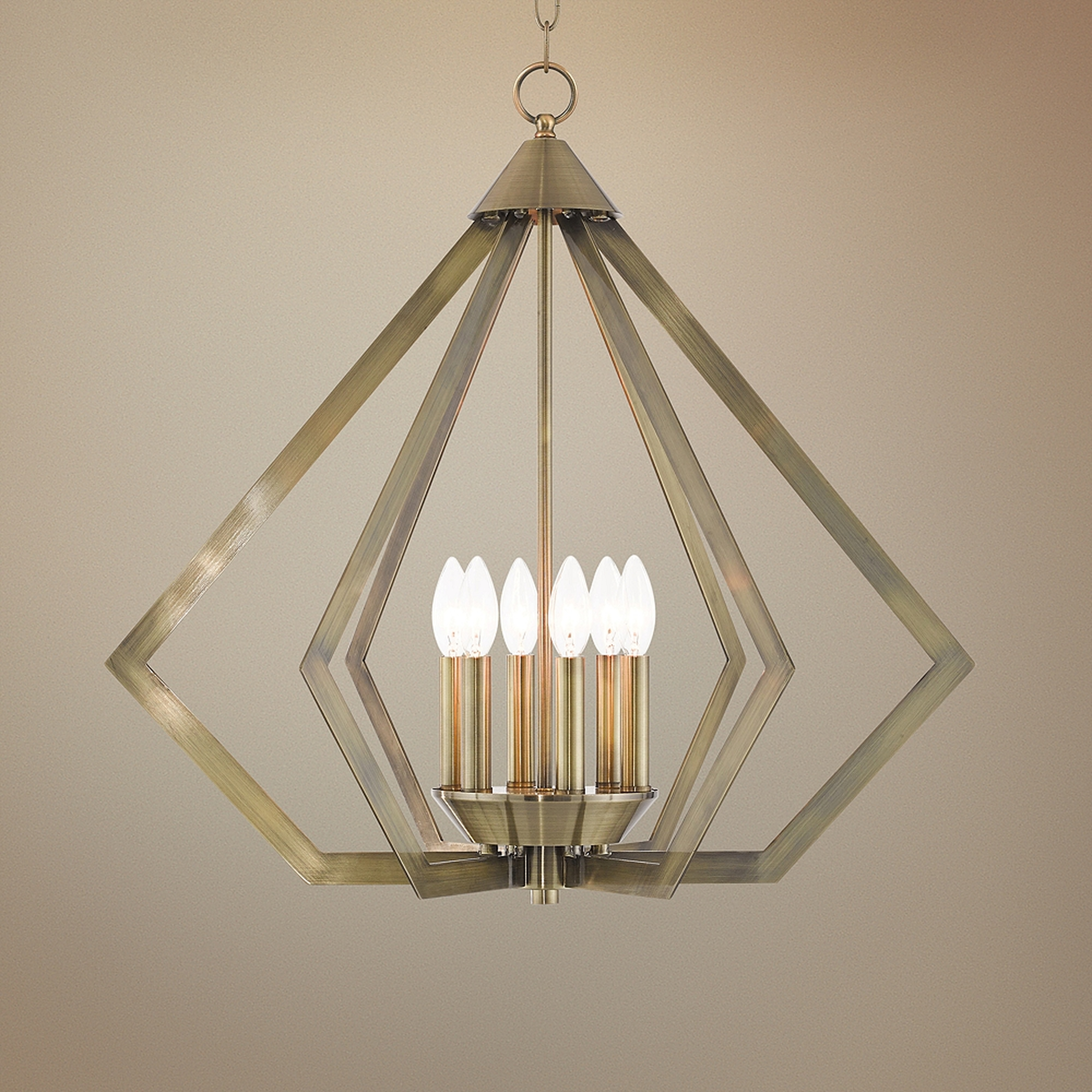 Prism 26" Wide Antique Brass 6-Light Chandelier - Style # 69M13 - Lamps Plus