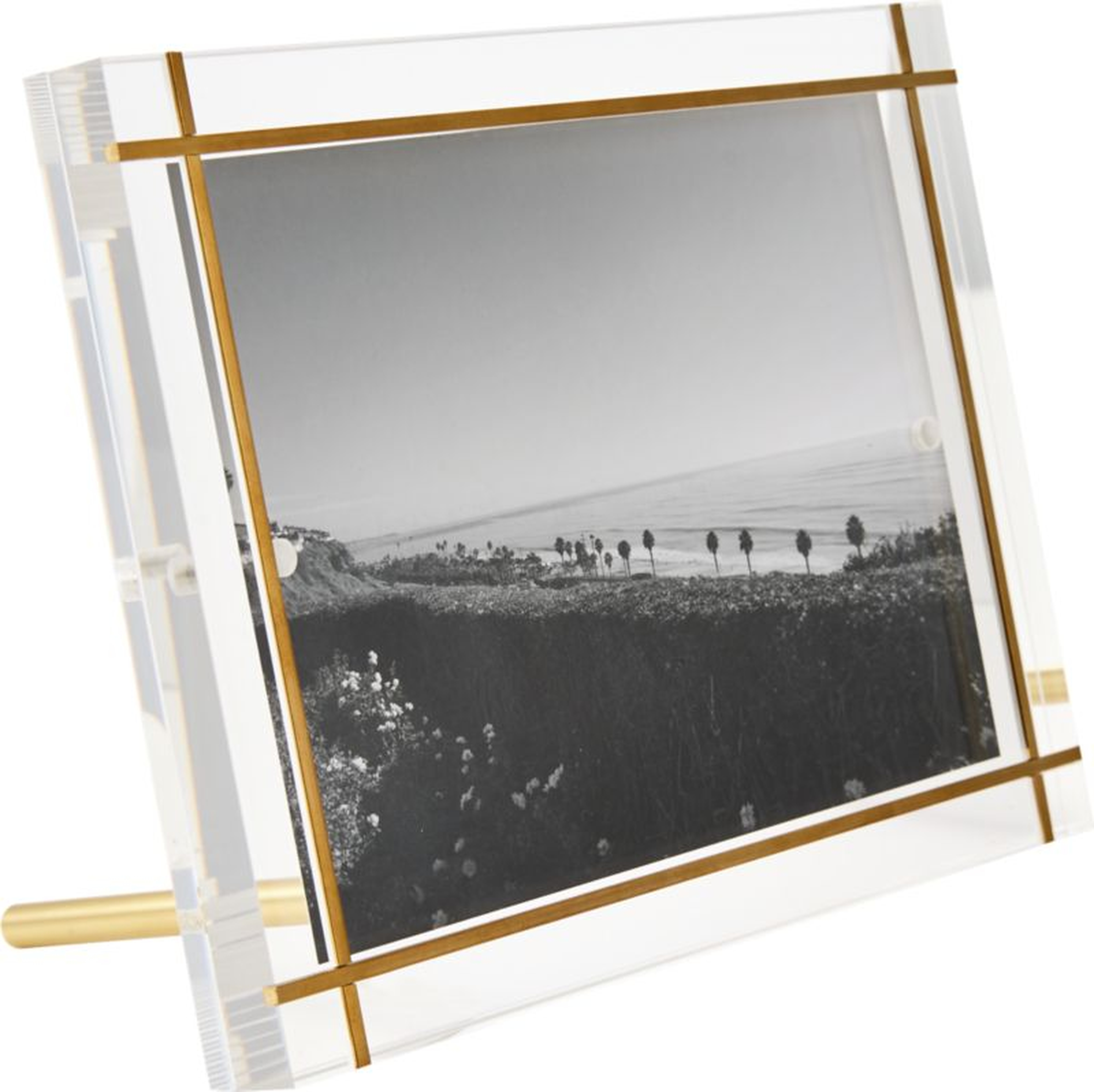 Stella Brass Inlay Acrylic Photo Frame, 5"x7" - CB2