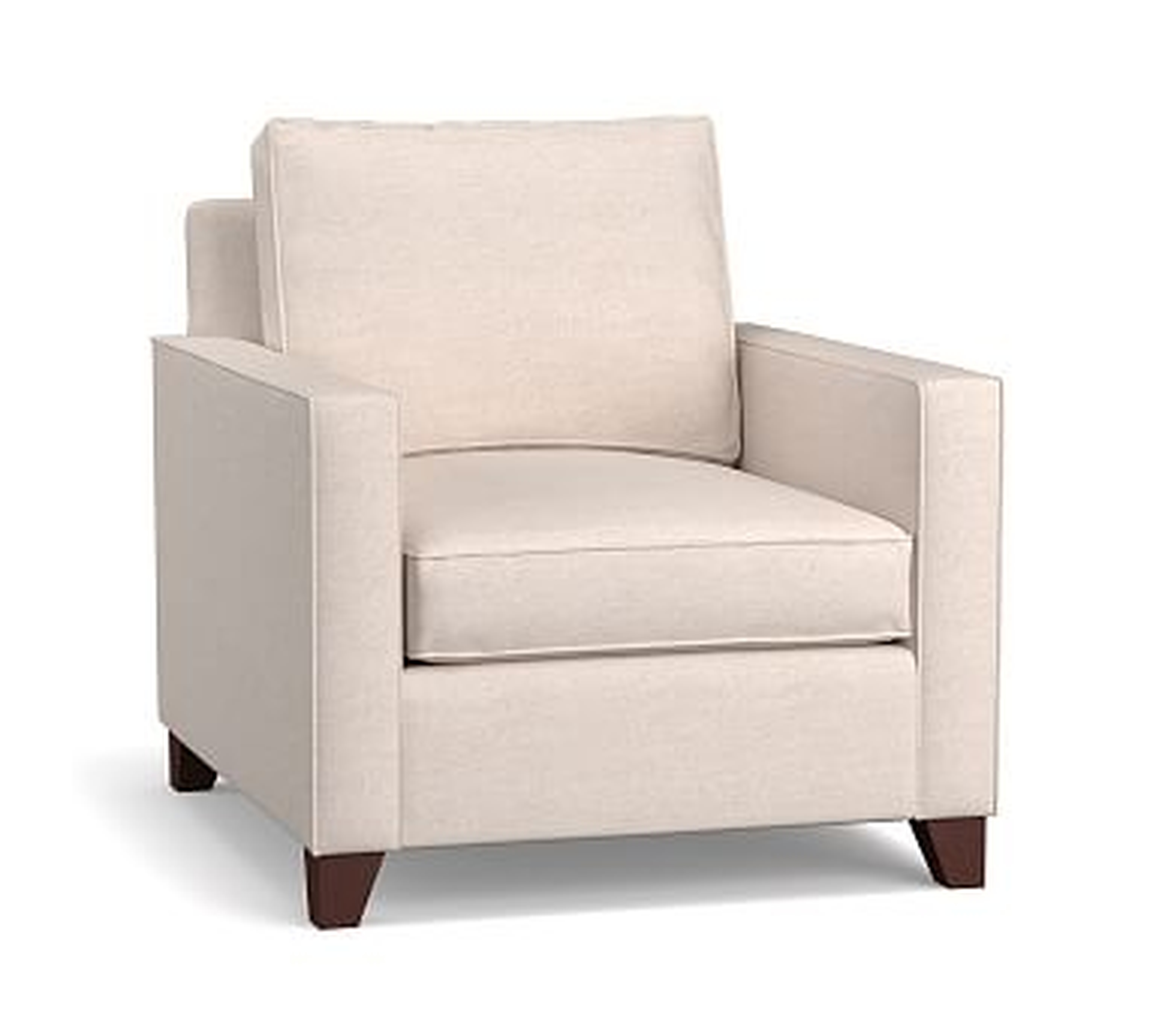 Cameron Square Arm Upholstered Deep Seat Armchair, Polyester Wrapped Cushions, Twill Cream - Pottery Barn