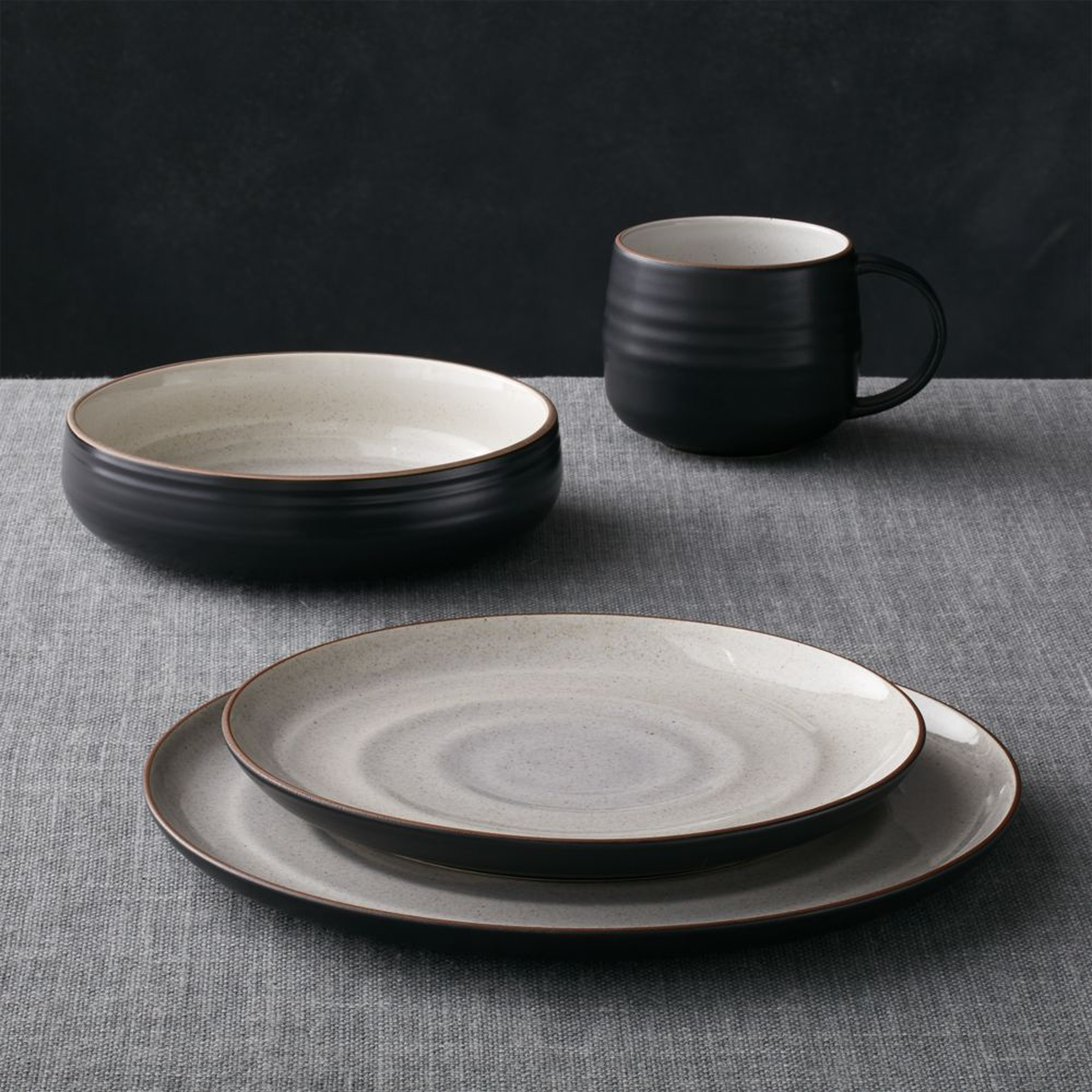18th Street 4-Piece Place Setting with Low Bowl - Crate and Barrel