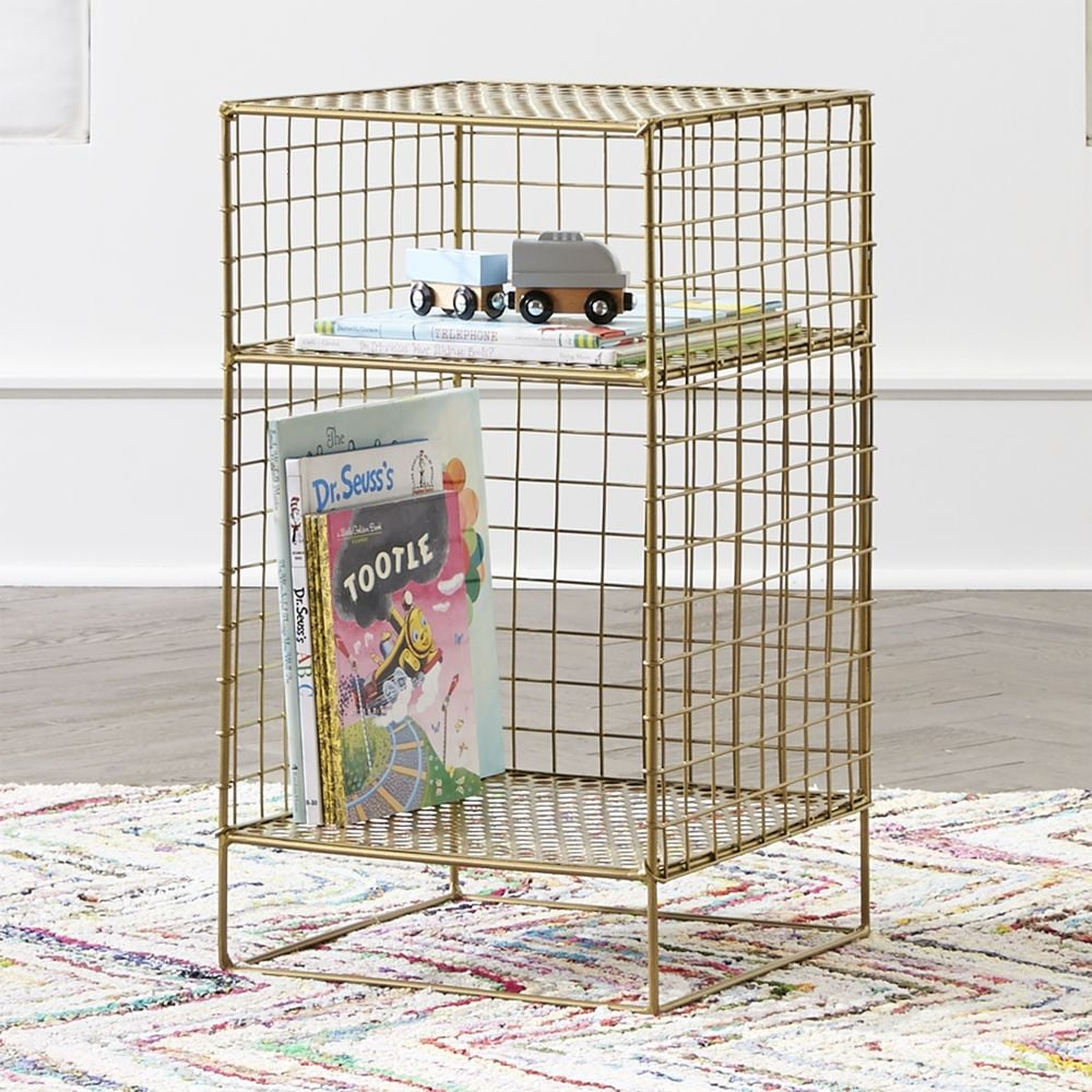 On the Grid Gold 2-Cube Kids Nightstand - Crate & Kids