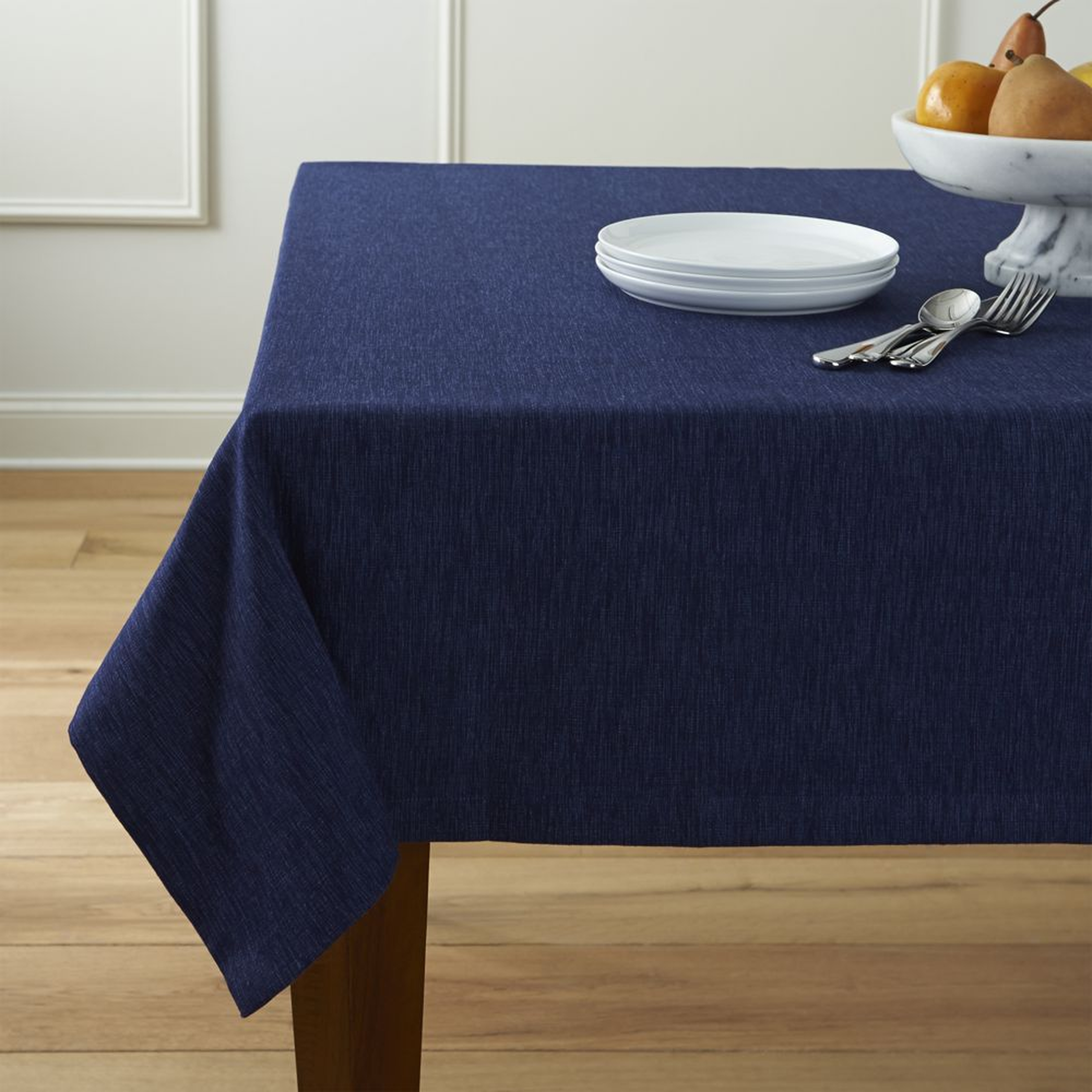 Linden Indigo 60"x144" Tablecloth - Crate and Barrel