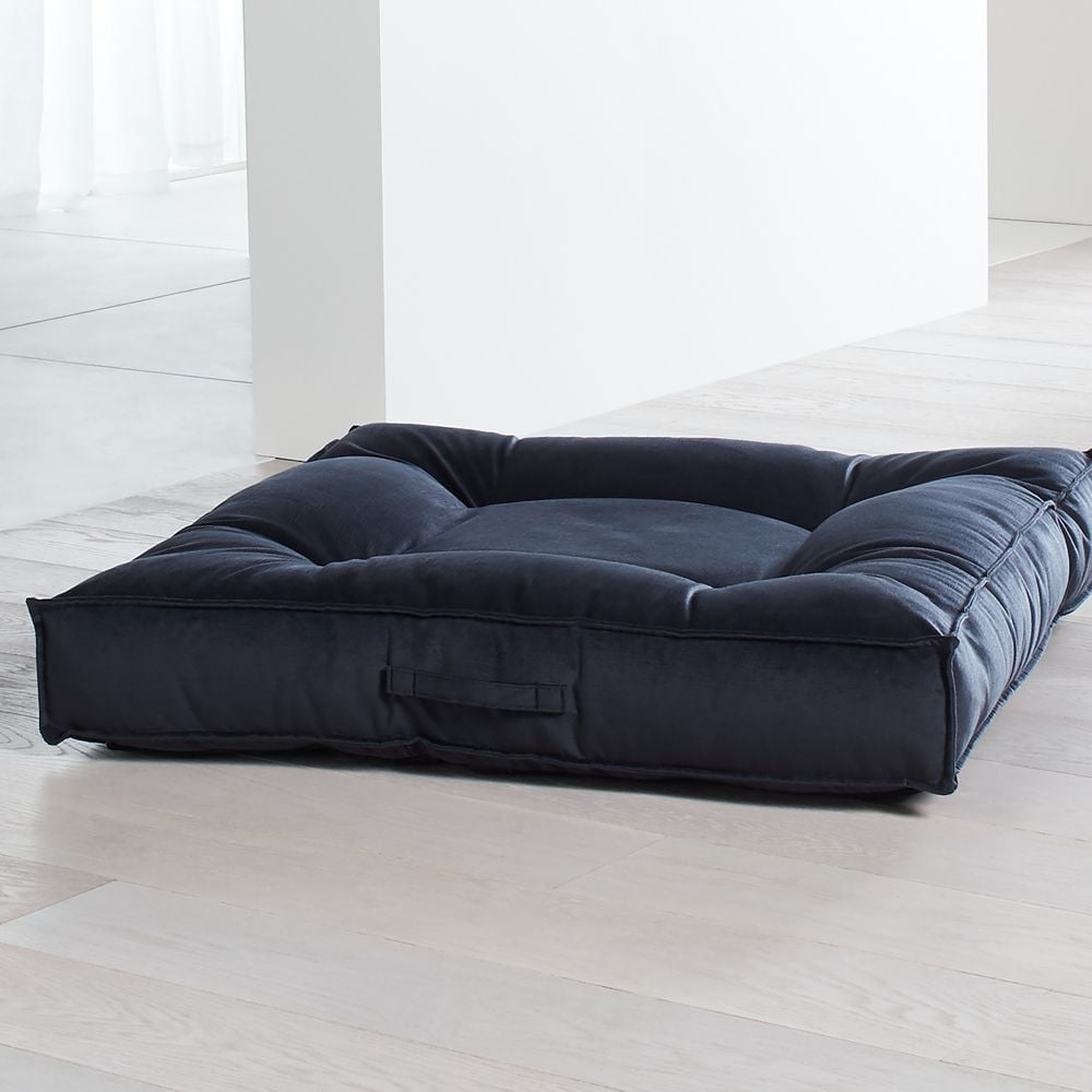 Piazza Extra-Large Shale Tufted Dog Bed - Crate and Barrel