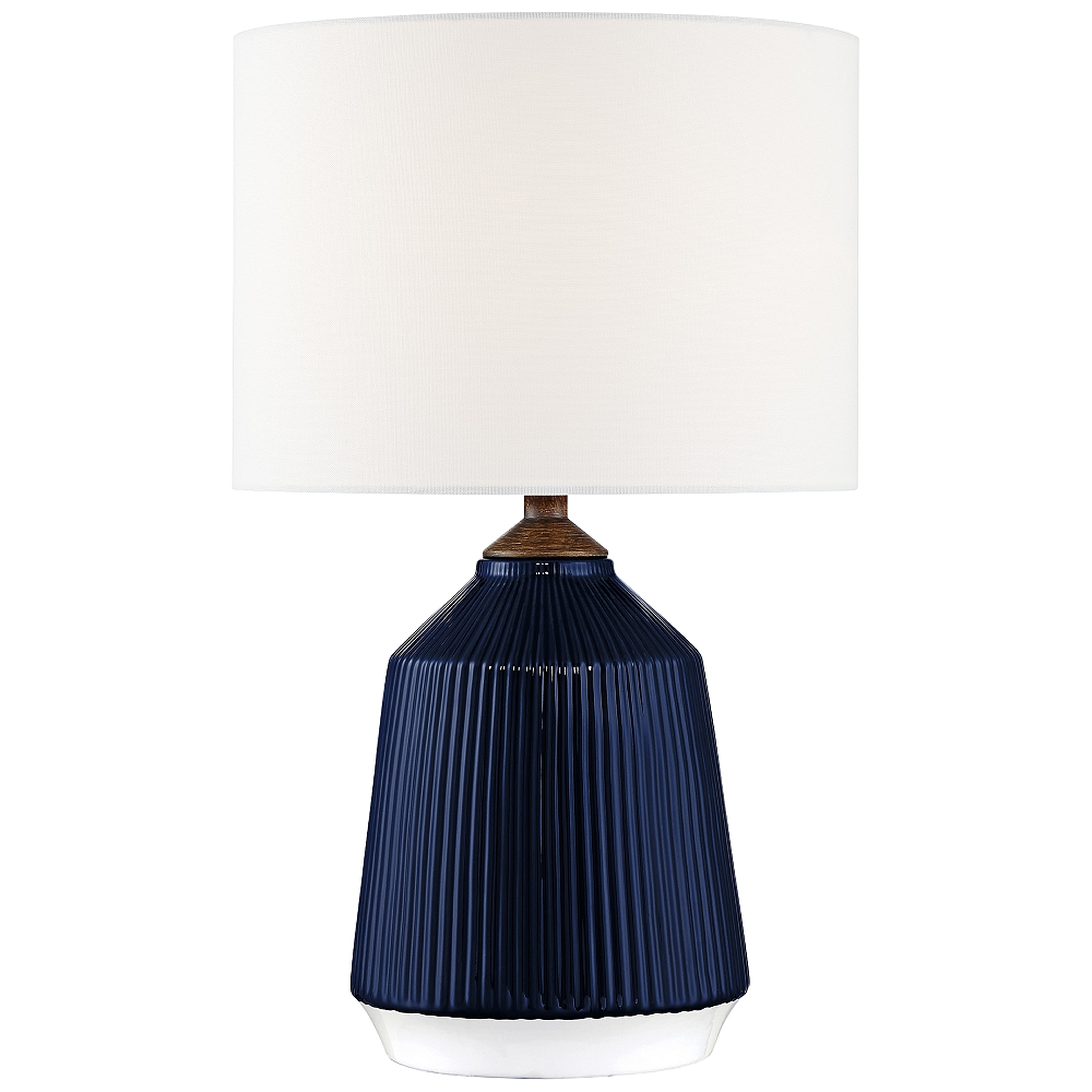 Lite Source Saratoga Blue Ceramic Striped Accent Table Lamp - Style # 69R50 - Lamps Plus