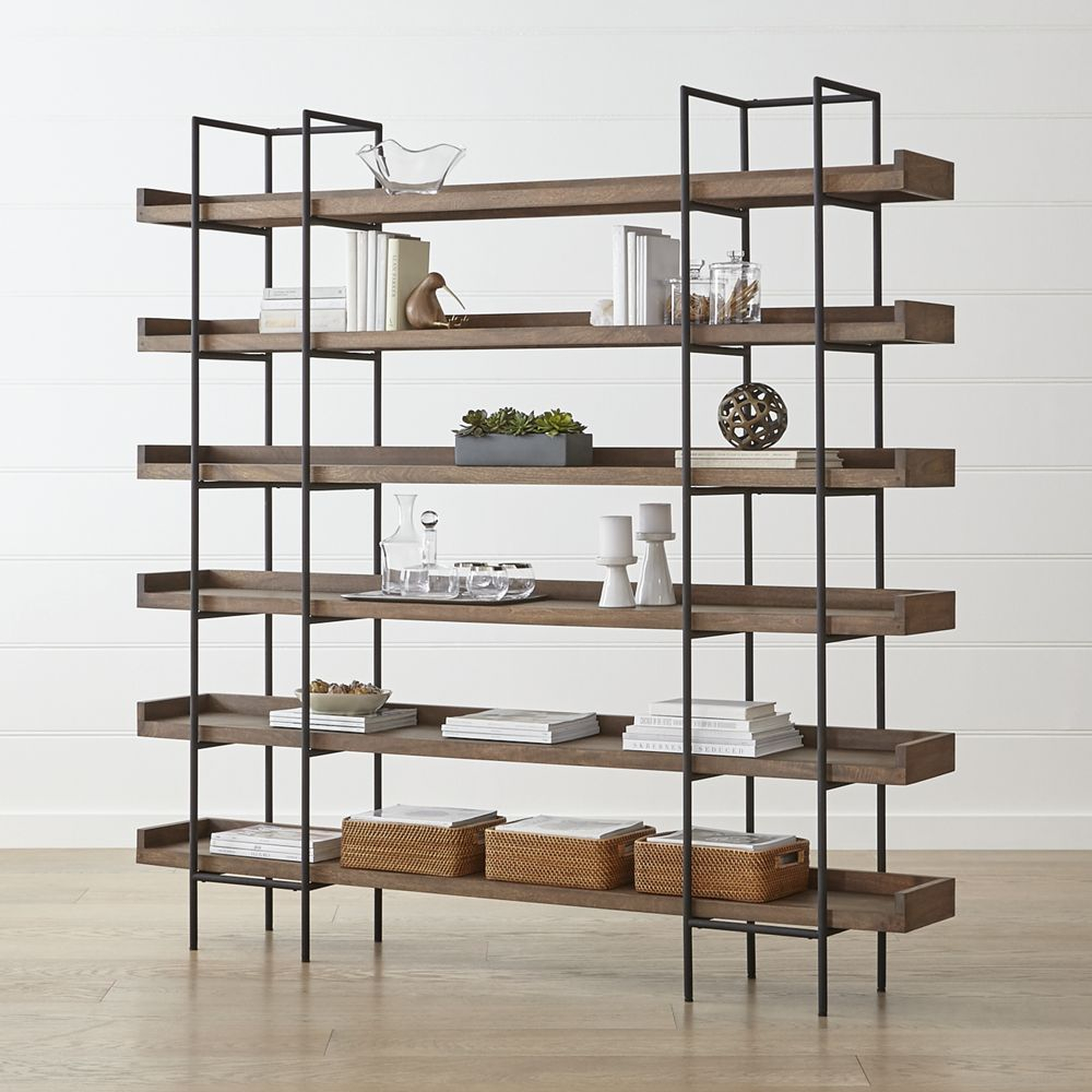 Beckett Grey Wash 6-High Shelf RESTOCK in early september 2022 - Crate and Barrel