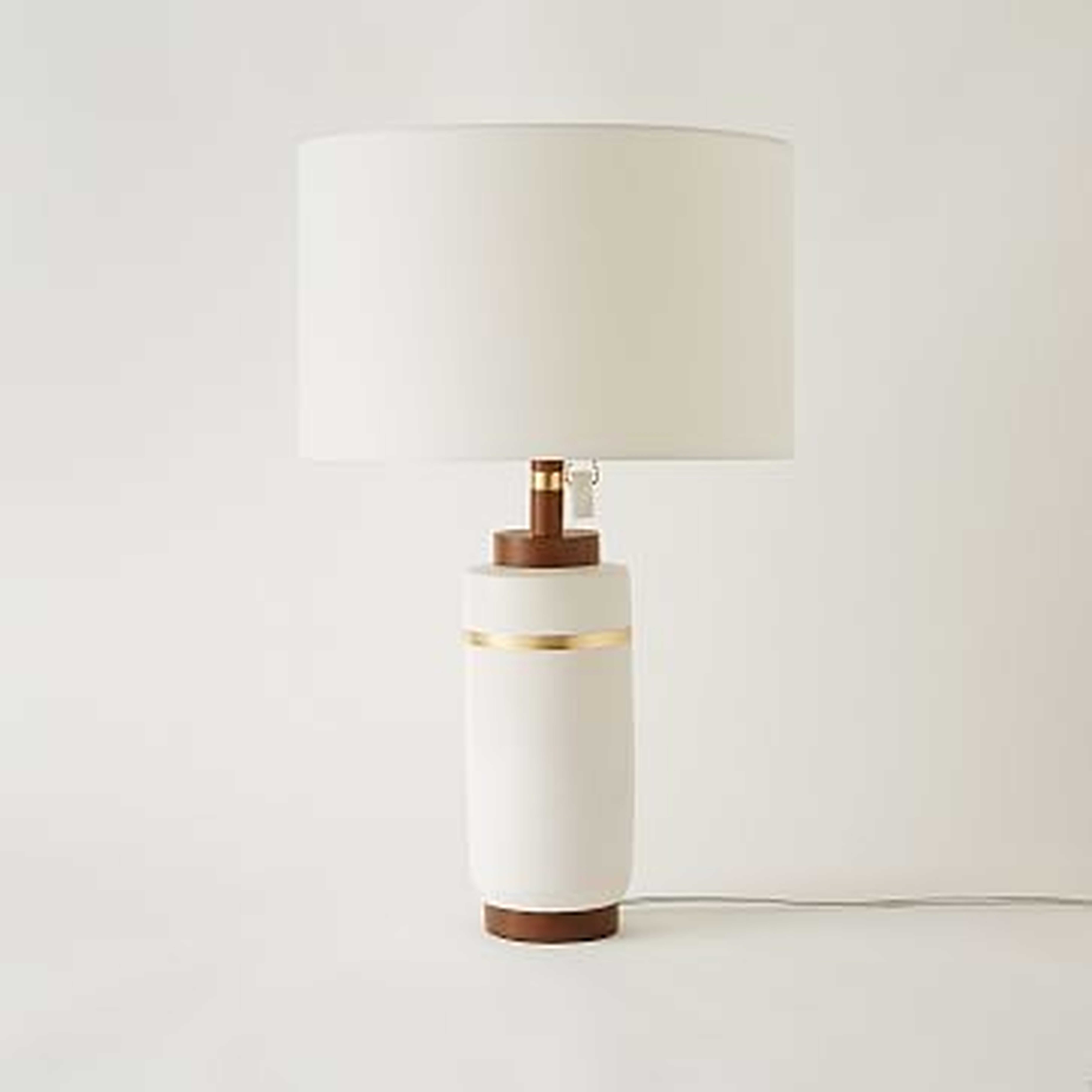 Roar + Rabbit Crackle Glaze Ceramic Table Lamp, Large, White Ceramic - West Elm