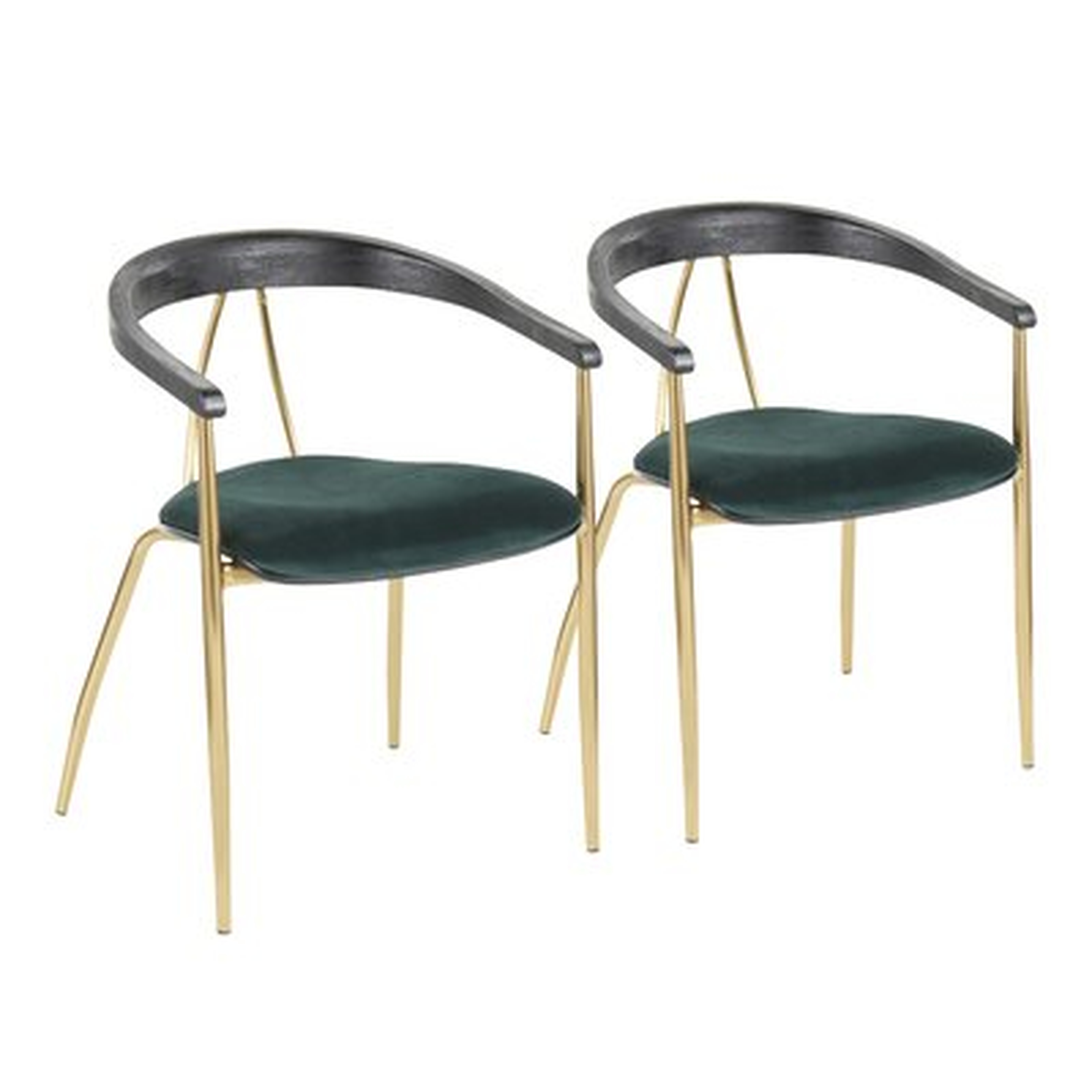 Edenfield Upholstered Slat Back Arm Chair (Set of 2) - Wayfair