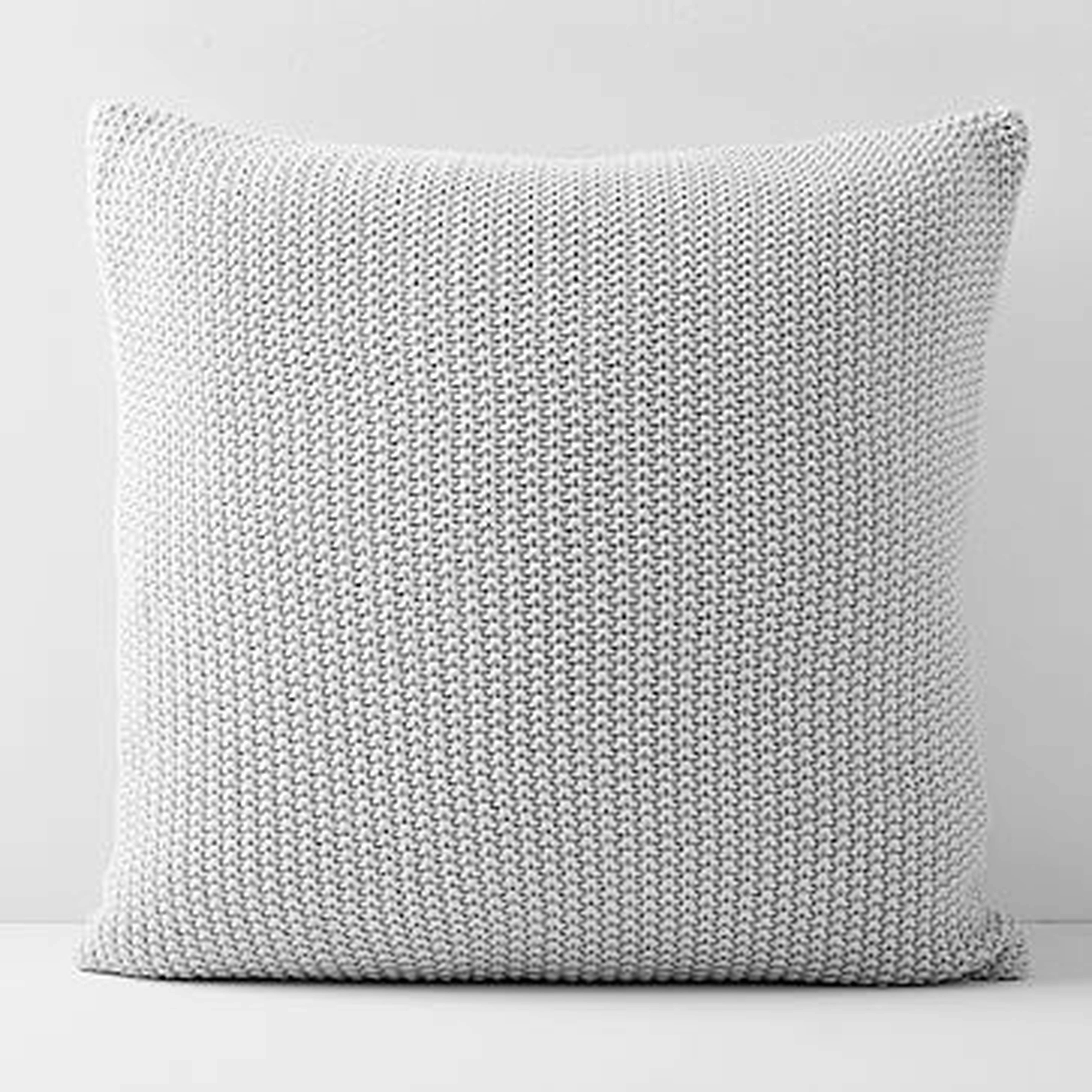 Cotton Knit Pillow Cover, Frost Gray, 20"x20" - West Elm