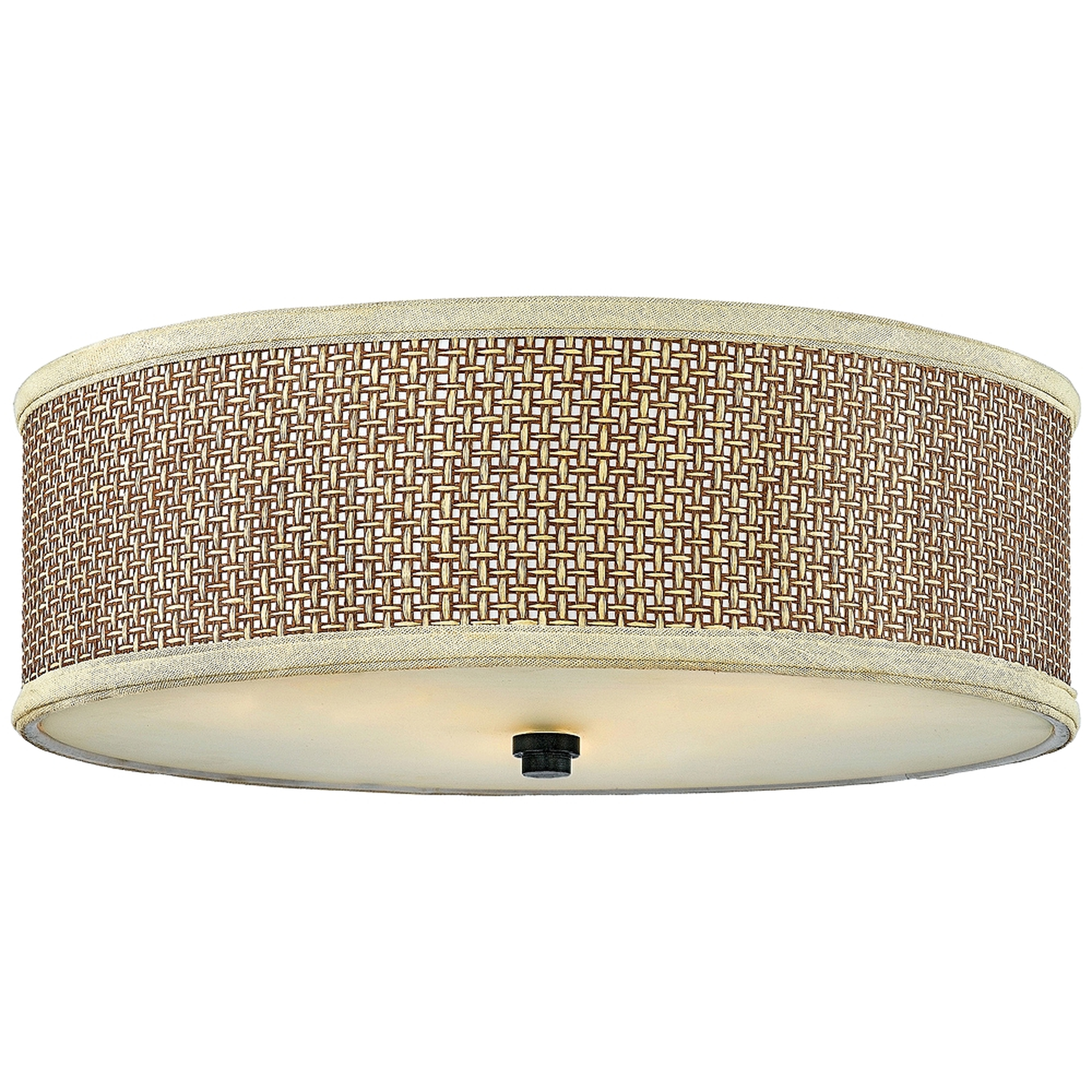 Quoizel Zen 17" Wide Woven Rattan Drum Ceiling Light - Style # P6657 - Lamps Plus