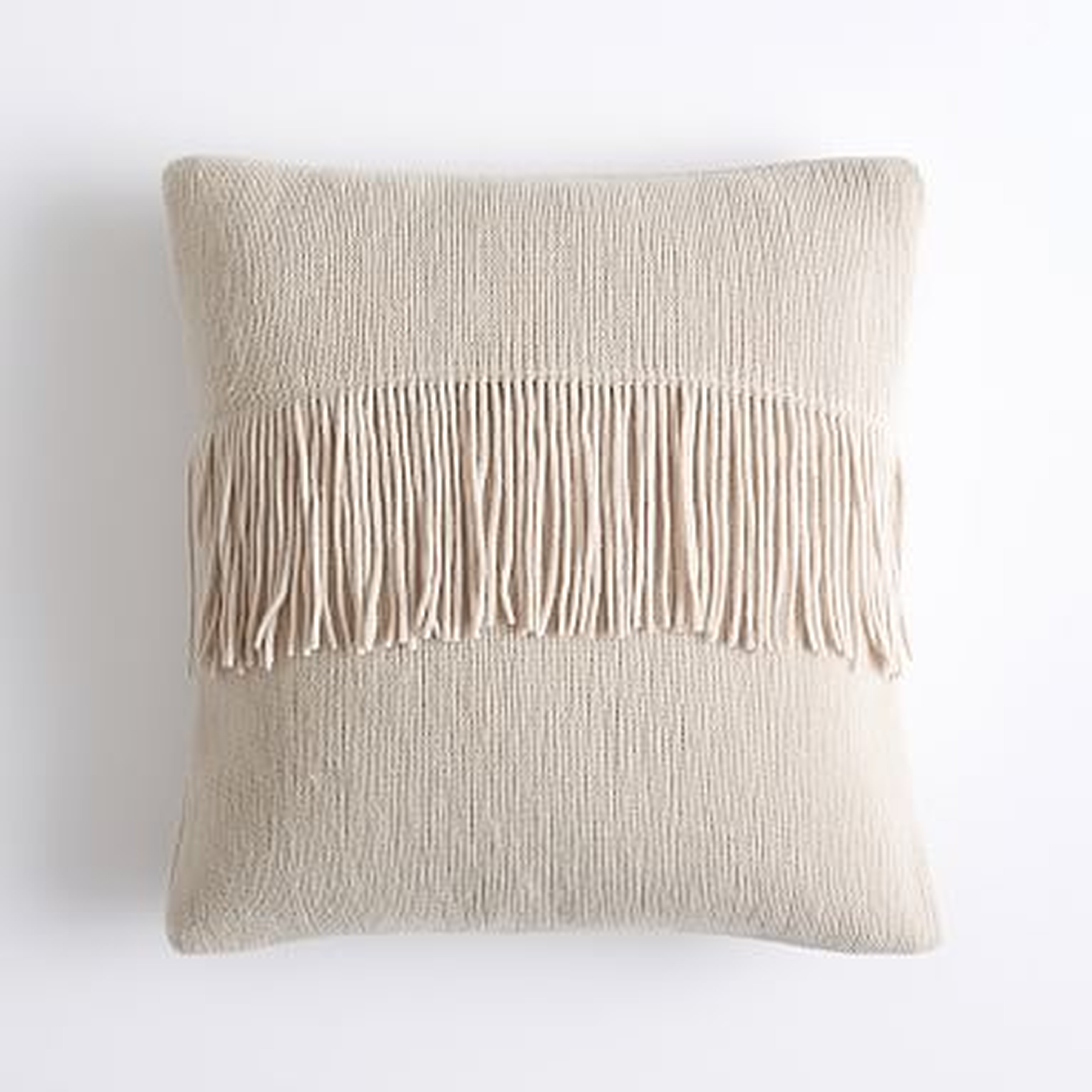 Chic Fringe Pillow Cover, 16x16, Vintage Ivory - Pottery Barn Teen