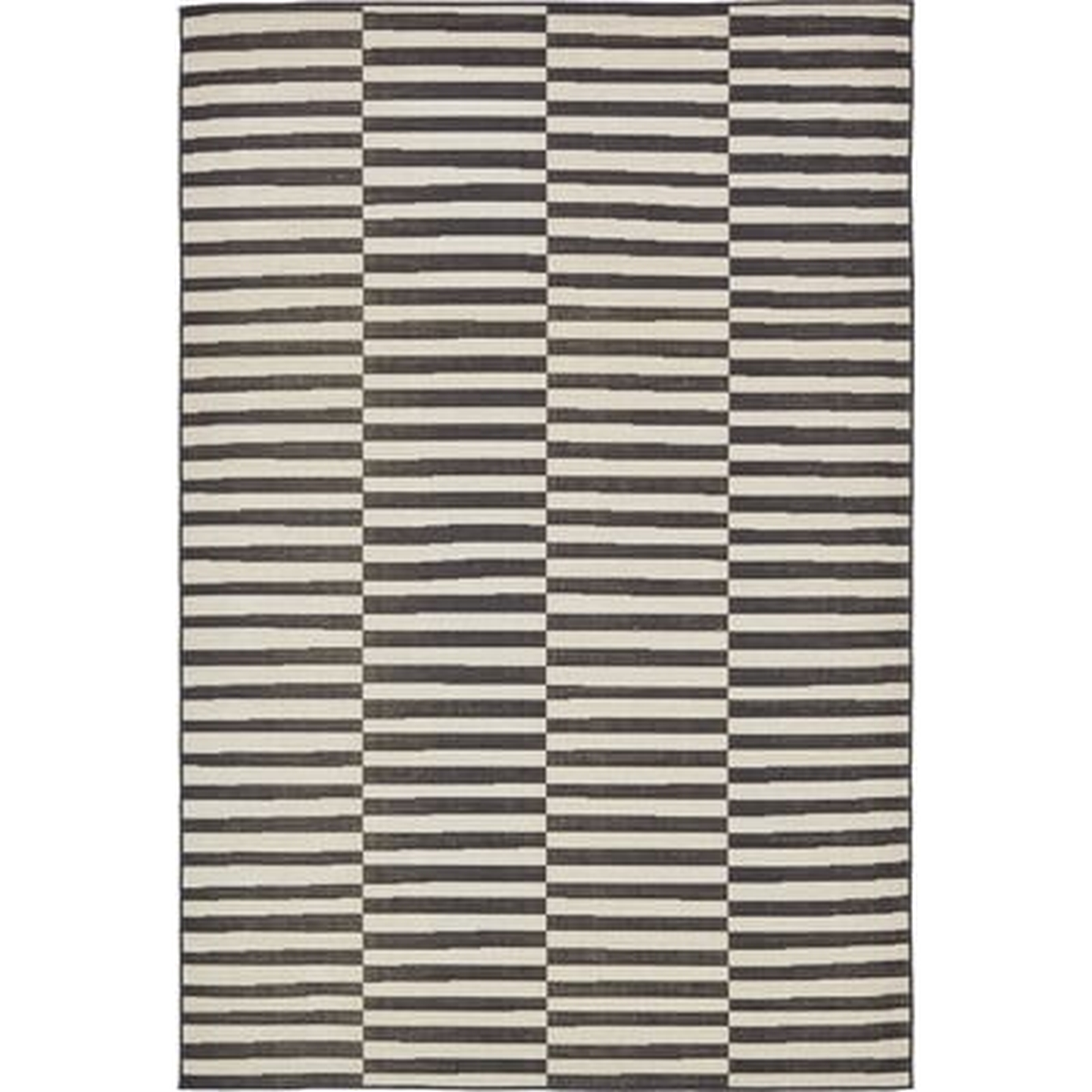 Kyree Striped Ivory/Black Area Rug - Wayfair