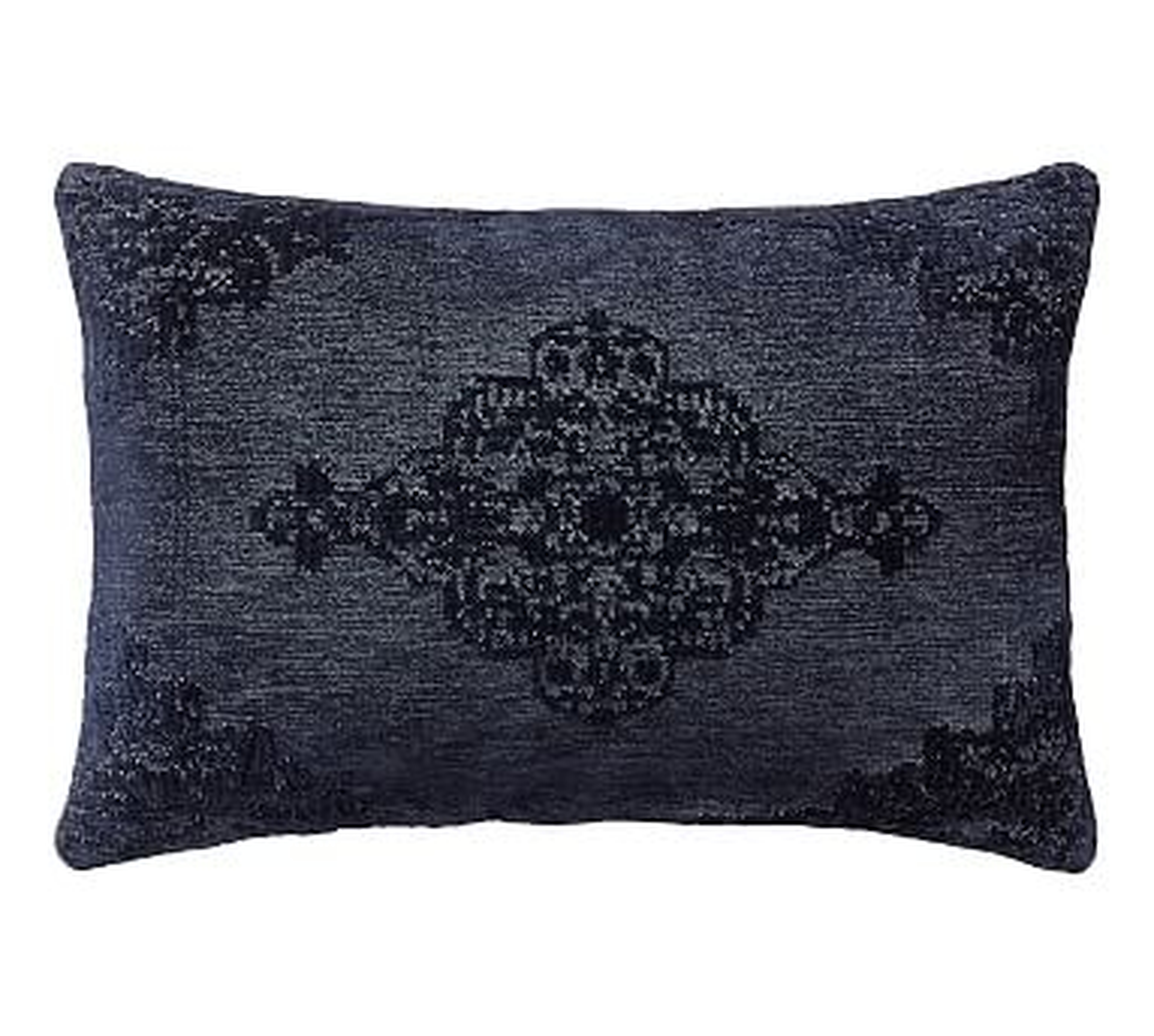 Maddie Textured Lumbar Pillow Cover, 16 x 26", Sailor Blue - Pottery Barn