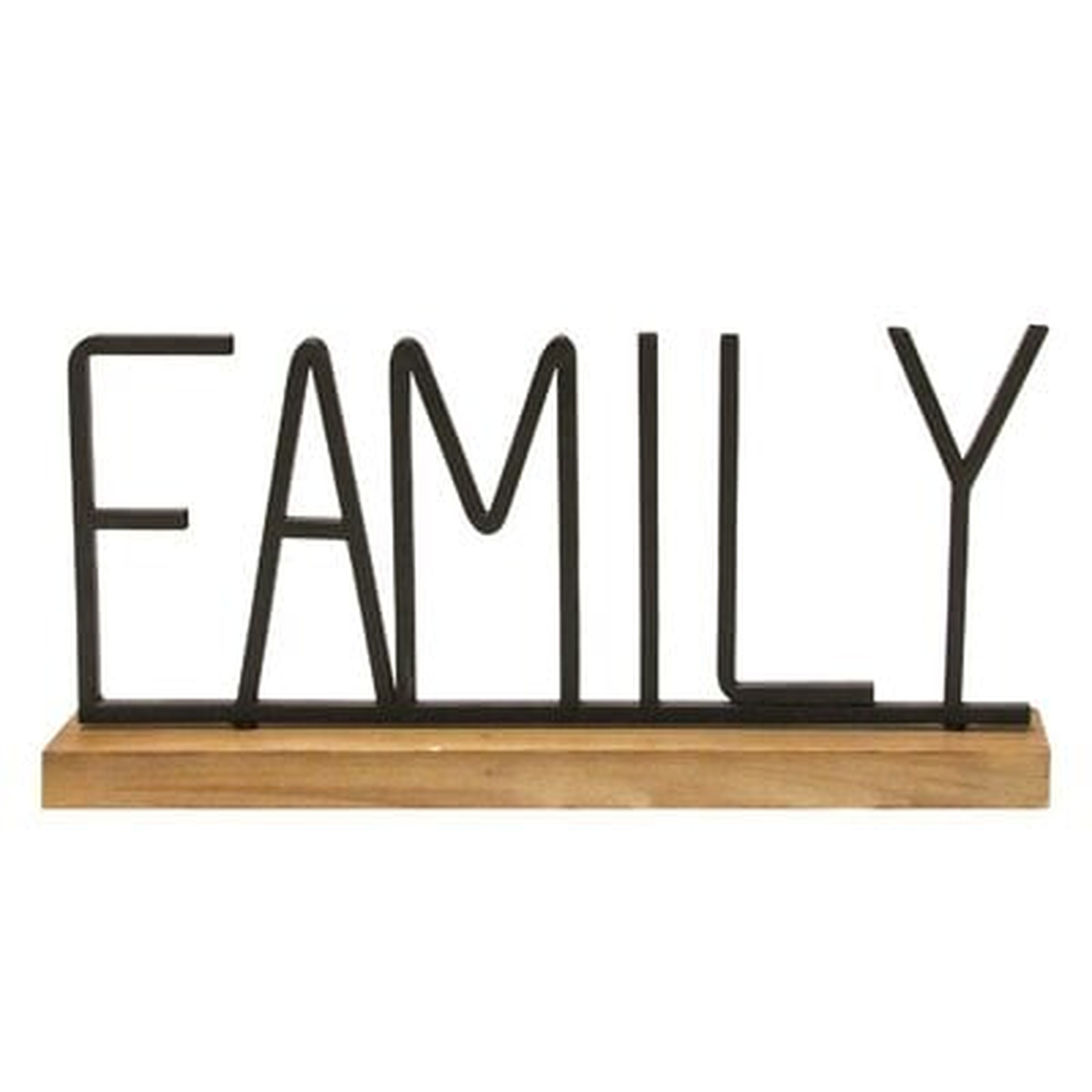 Hern Metal and Wood Family Table Top Letter Block - Wayfair