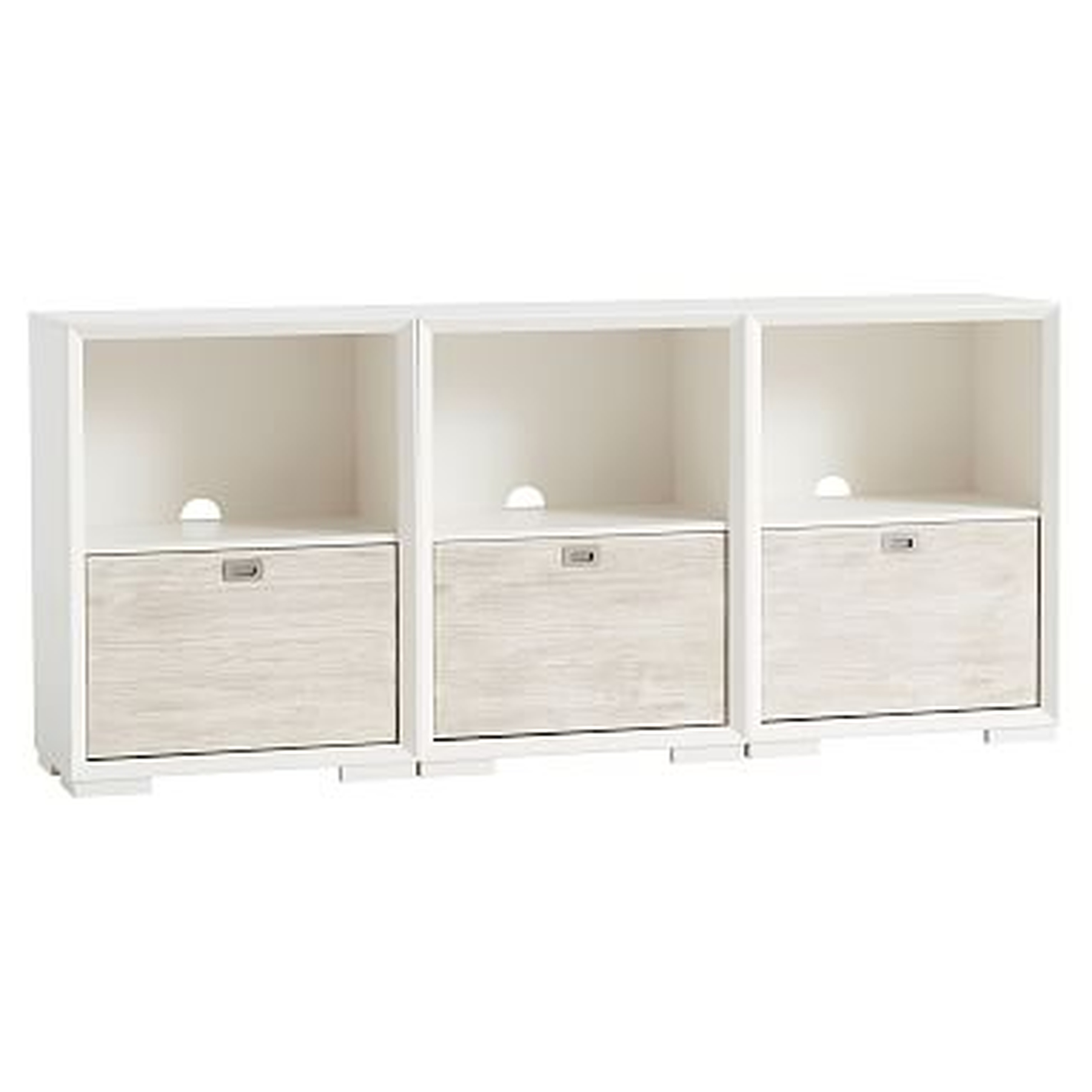 Callum Triple 1-Drawer Storage Cabinet with Feet Weathered White/Simply White - Pottery Barn Teen