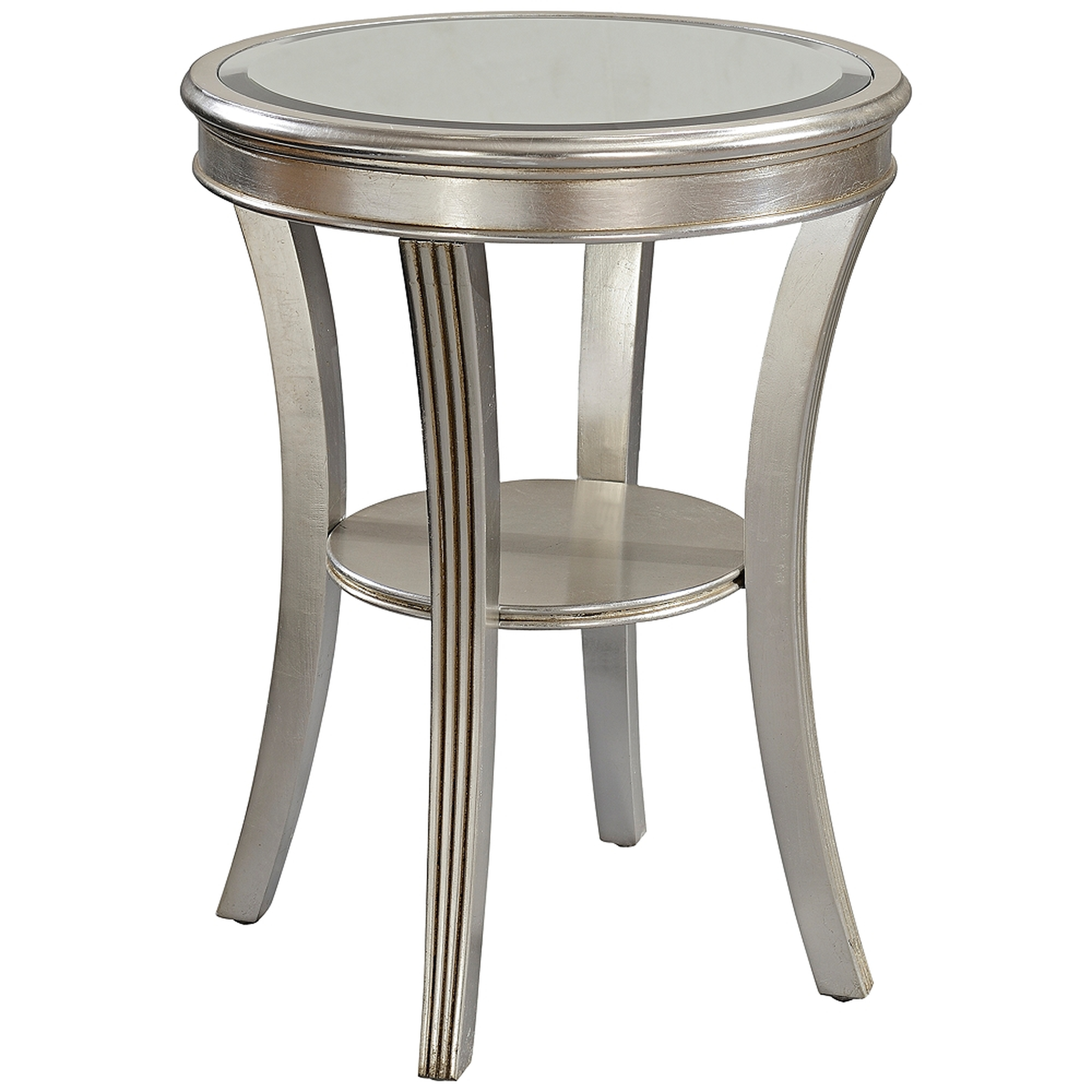 Brookhurst Kenney Silver Leaf Round Accent Table - Style # 1F884 - Lamps Plus