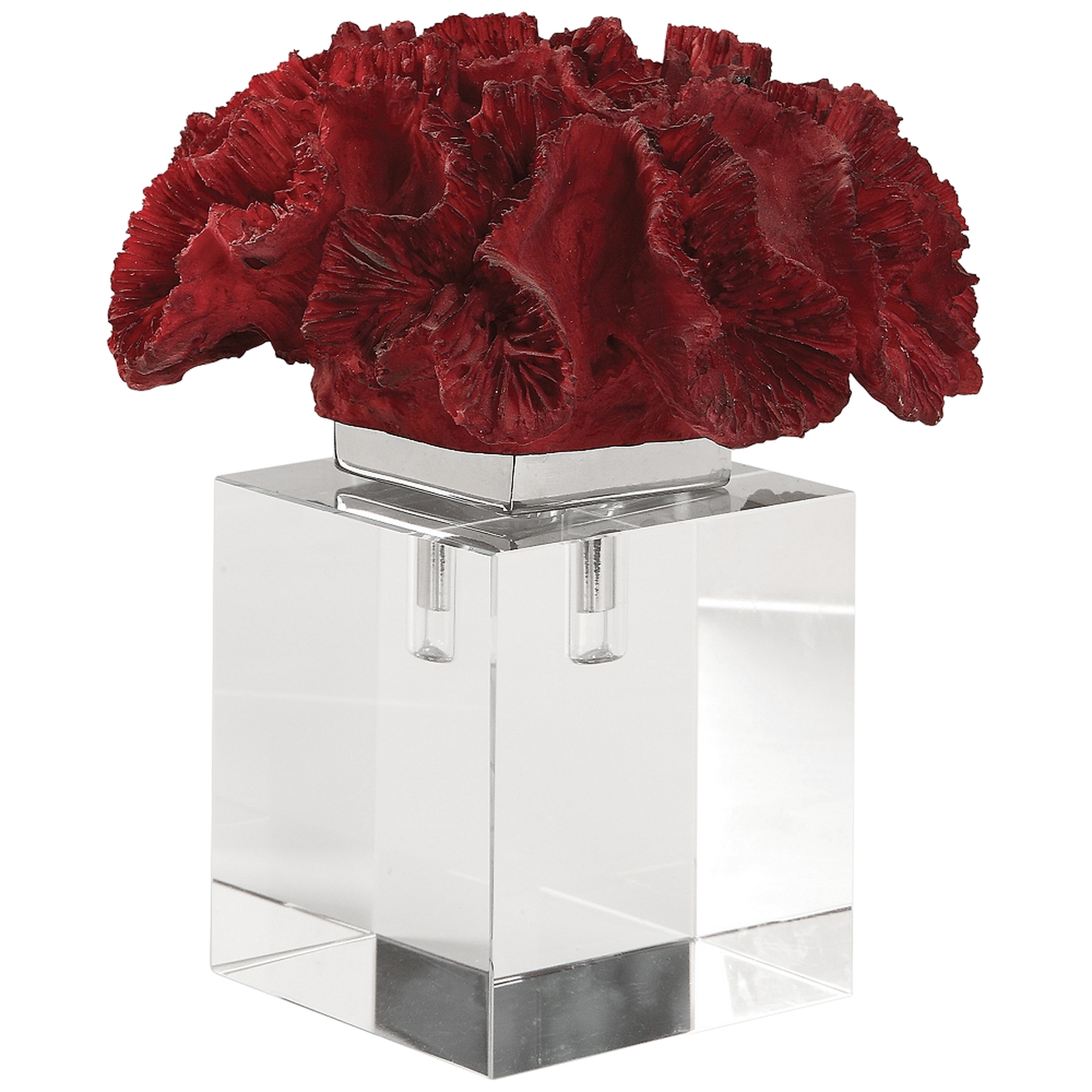 Red Coral Cluster Figurine - Lamps Plus