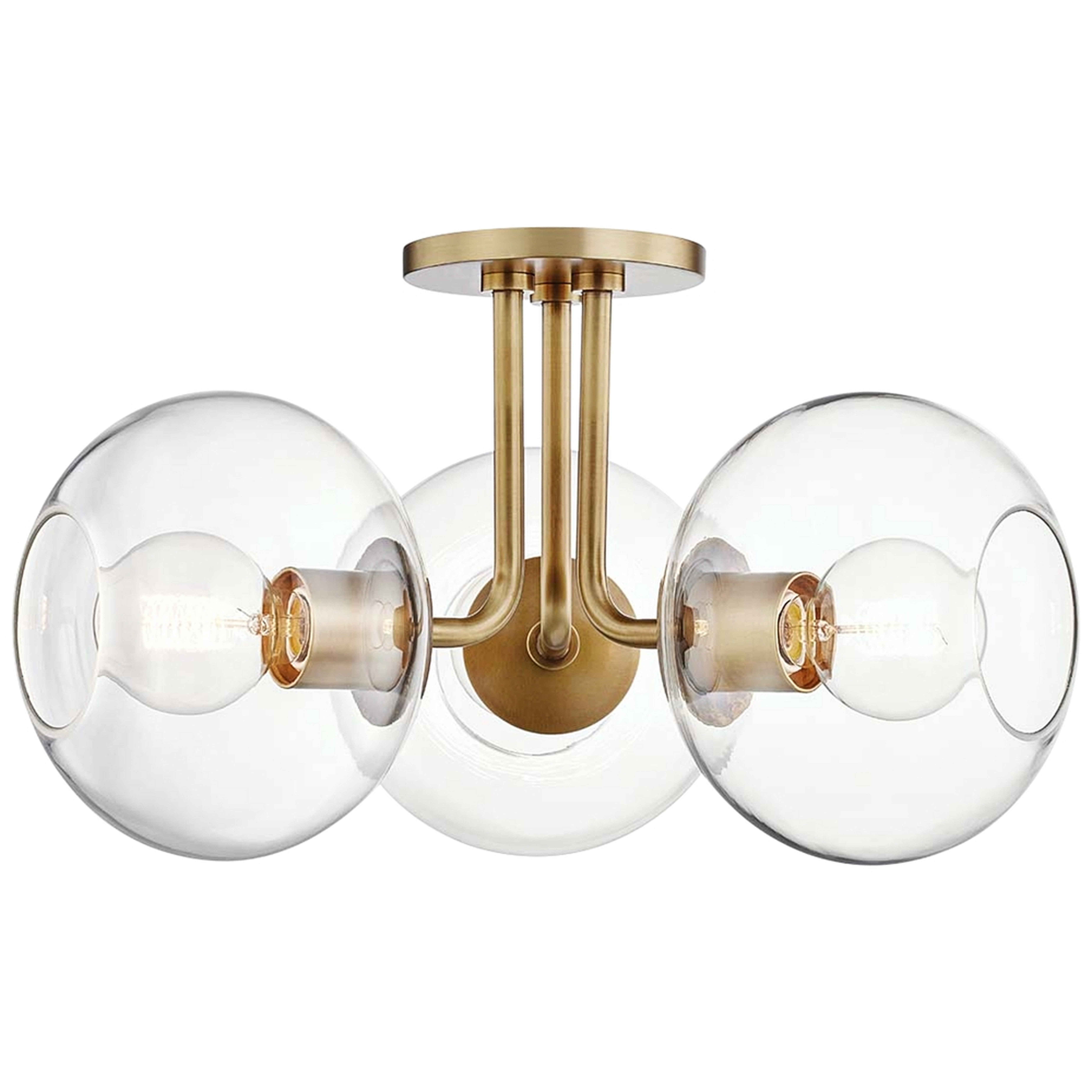 Mitzi Margot 20" Wide 3-Light Aged Brass Ceiling Light - Style # 71Y62 - Lamps Plus