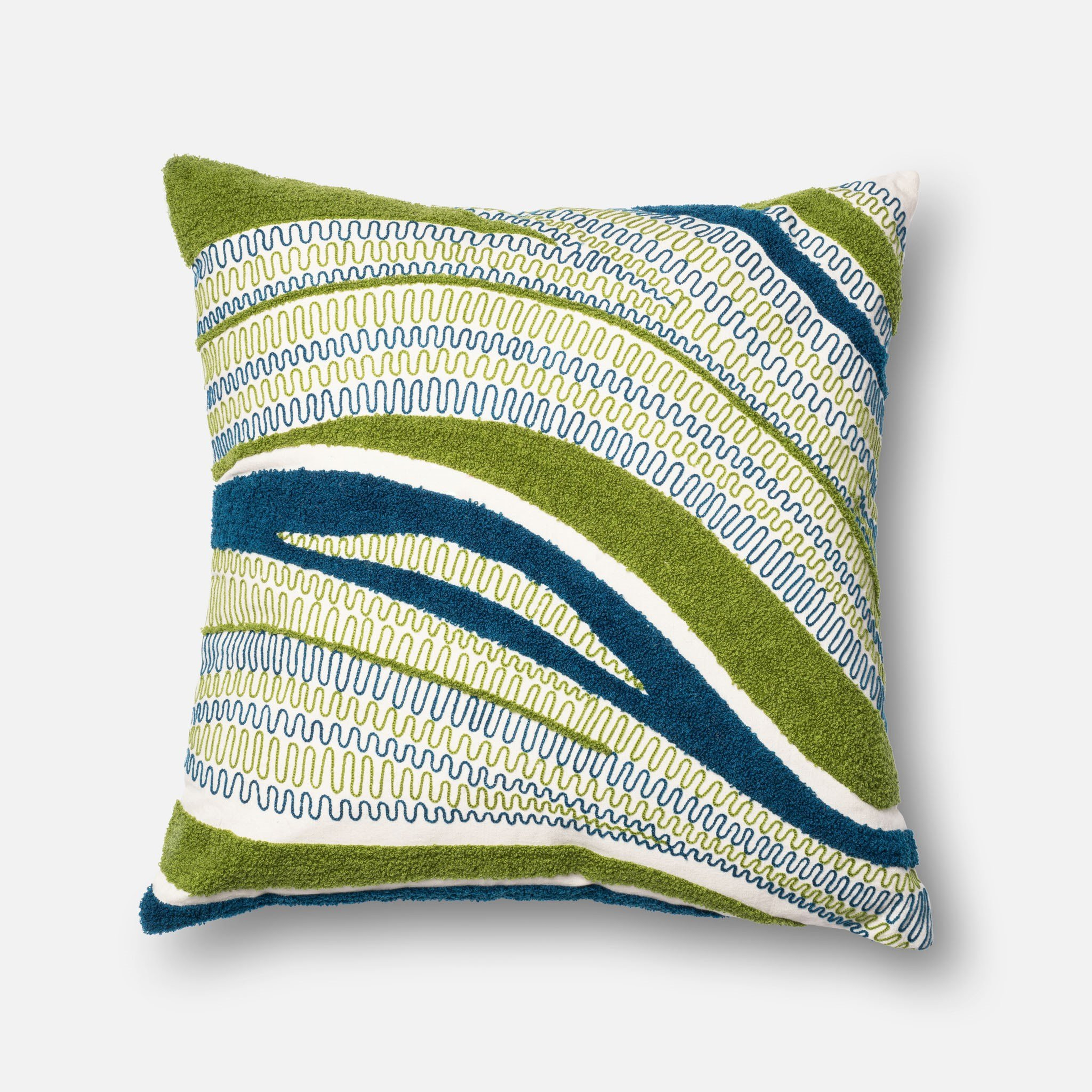 PILLOWS - BLUE / GREEN - 22" X 22" Cover Only - Loma Threads