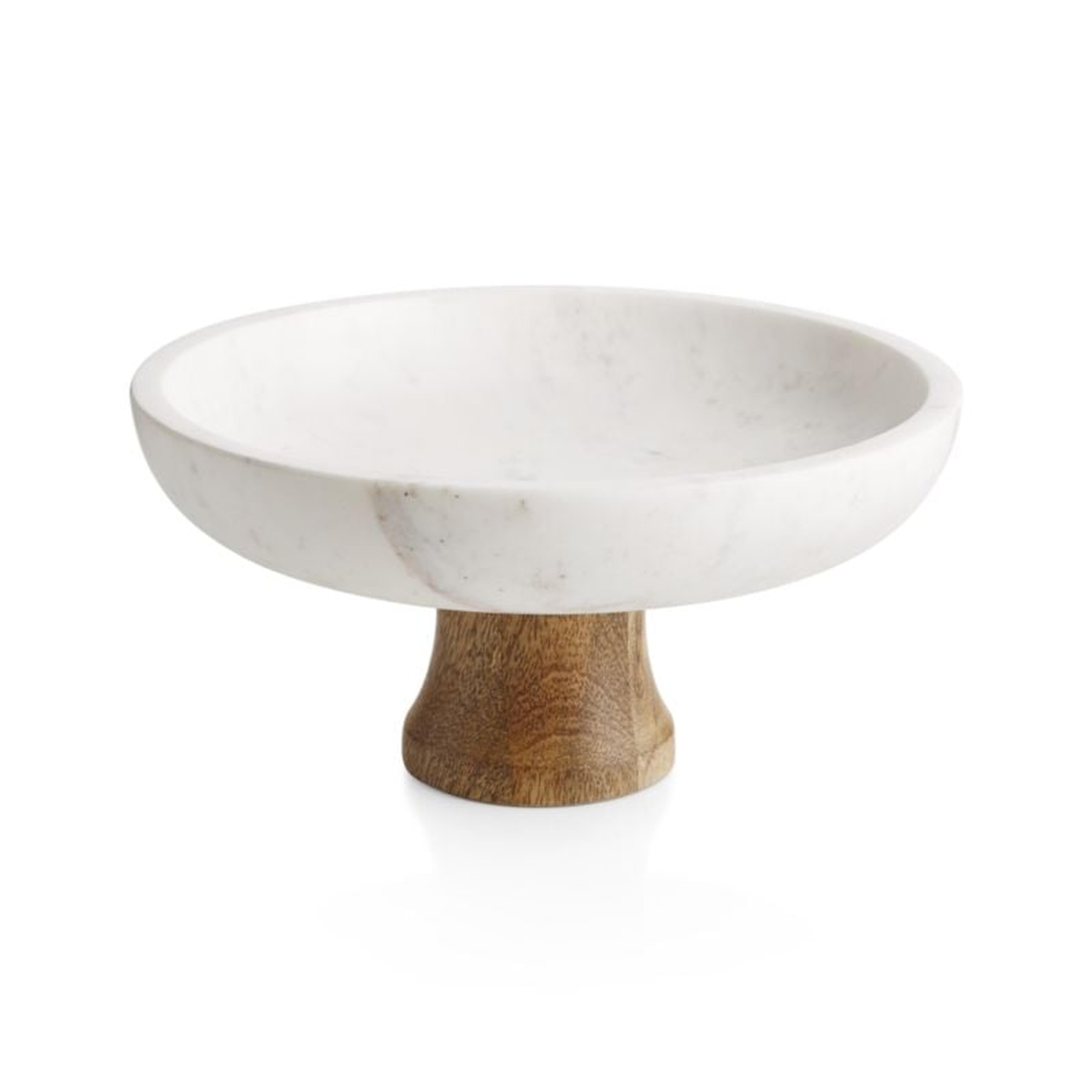 Wood & Marble Footed Fruit Bowl - Crate and Barrel