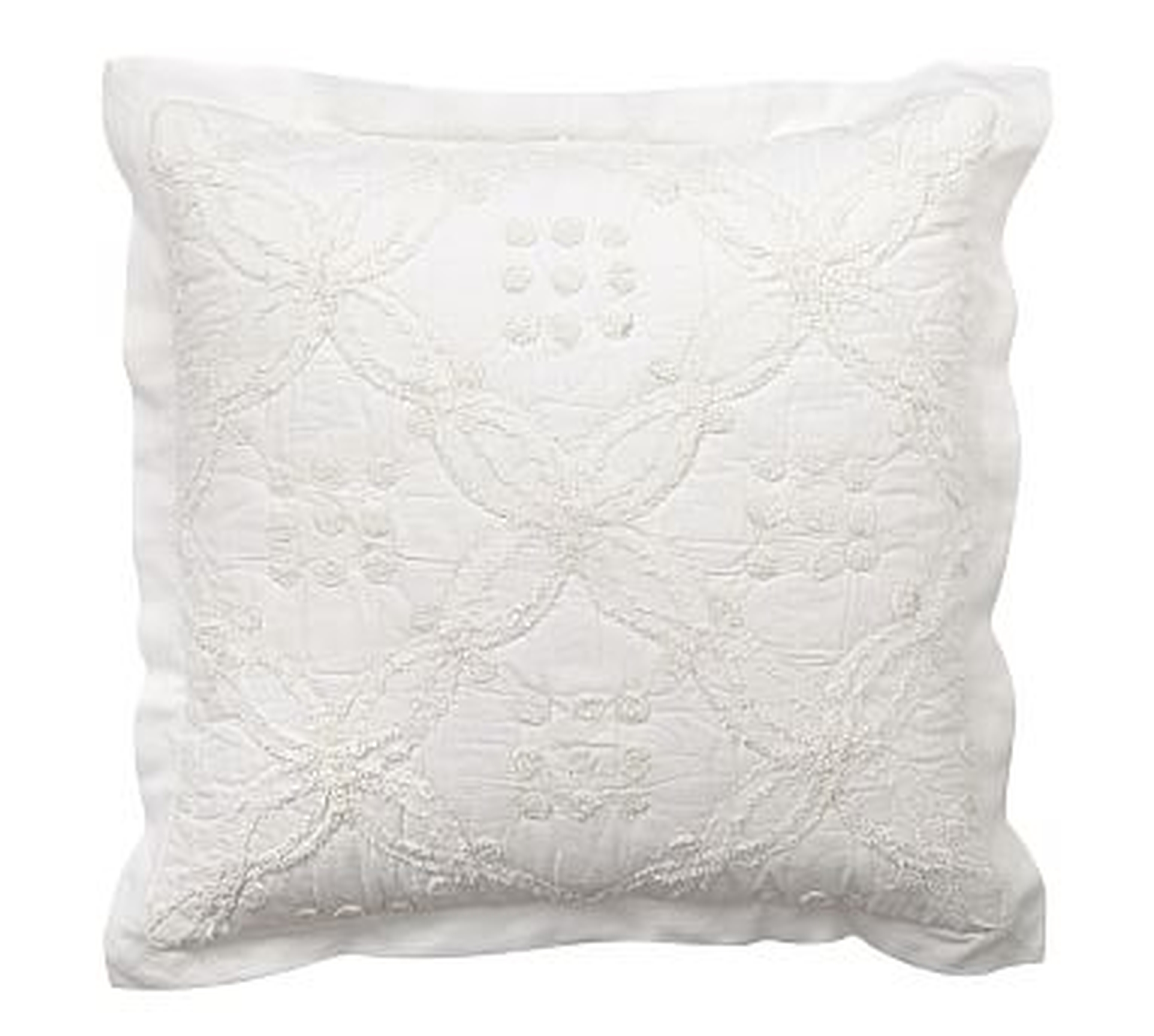 Candlewick Chenille Quilted Sham, Euro - Pottery Barn