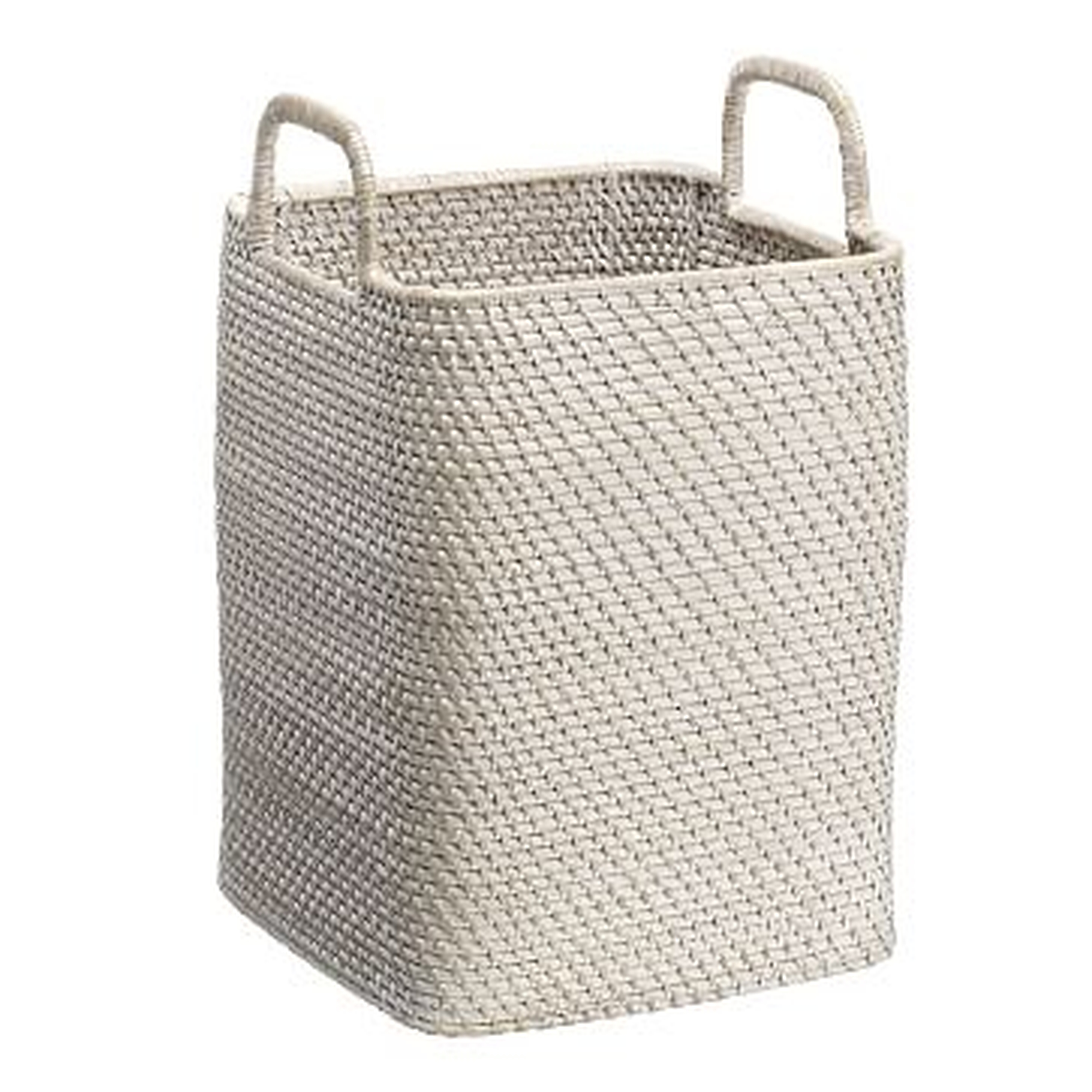 Whitewash Modern Weave Collection, Handled Basket - West Elm