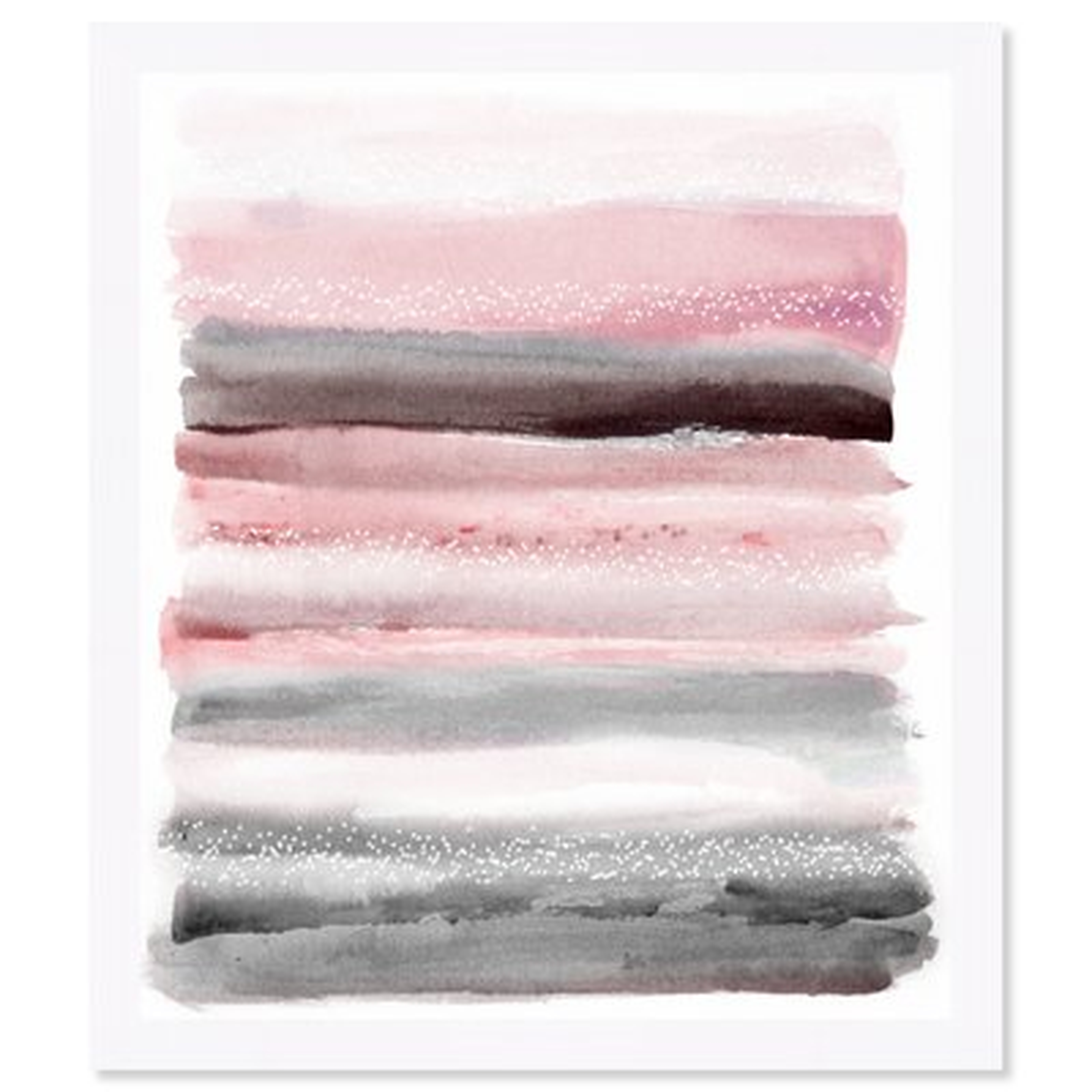 'Pink Sunset' Framed Watercolor Painting Print - AllModern