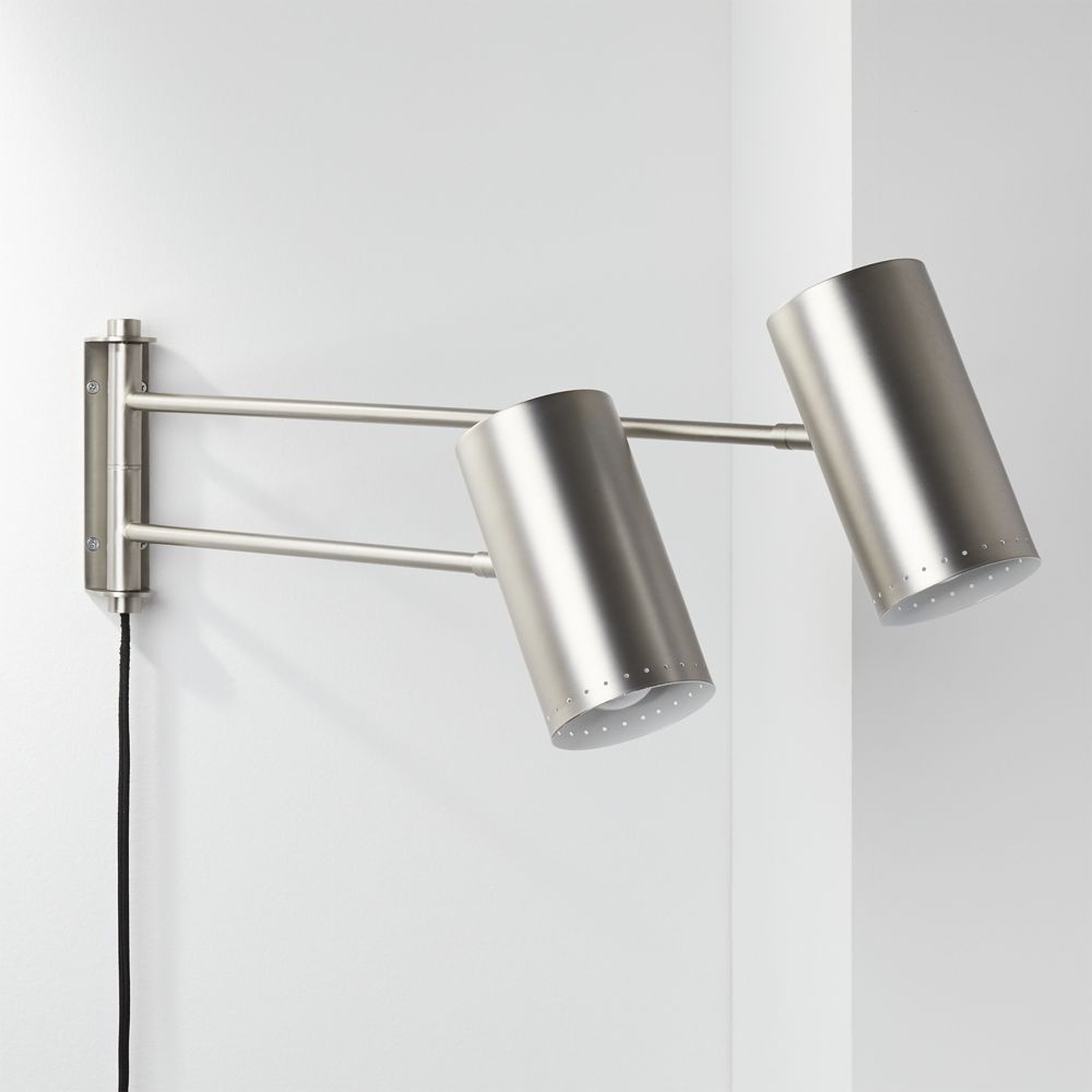 Duo Wall Sconce Nickel - CB2
