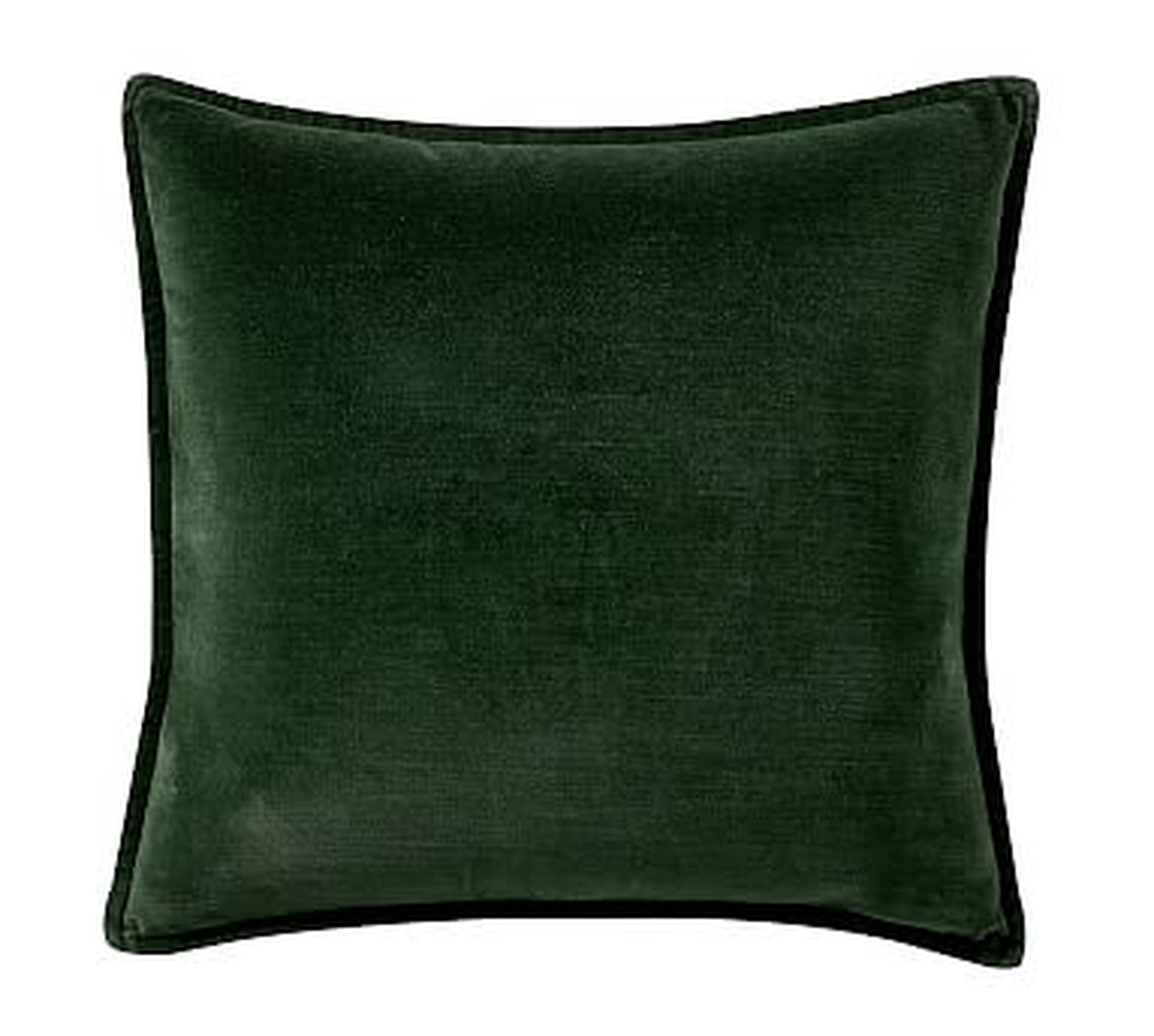 Washed Velvet Pillow, 20 Inches, Hunter - Pottery Barn