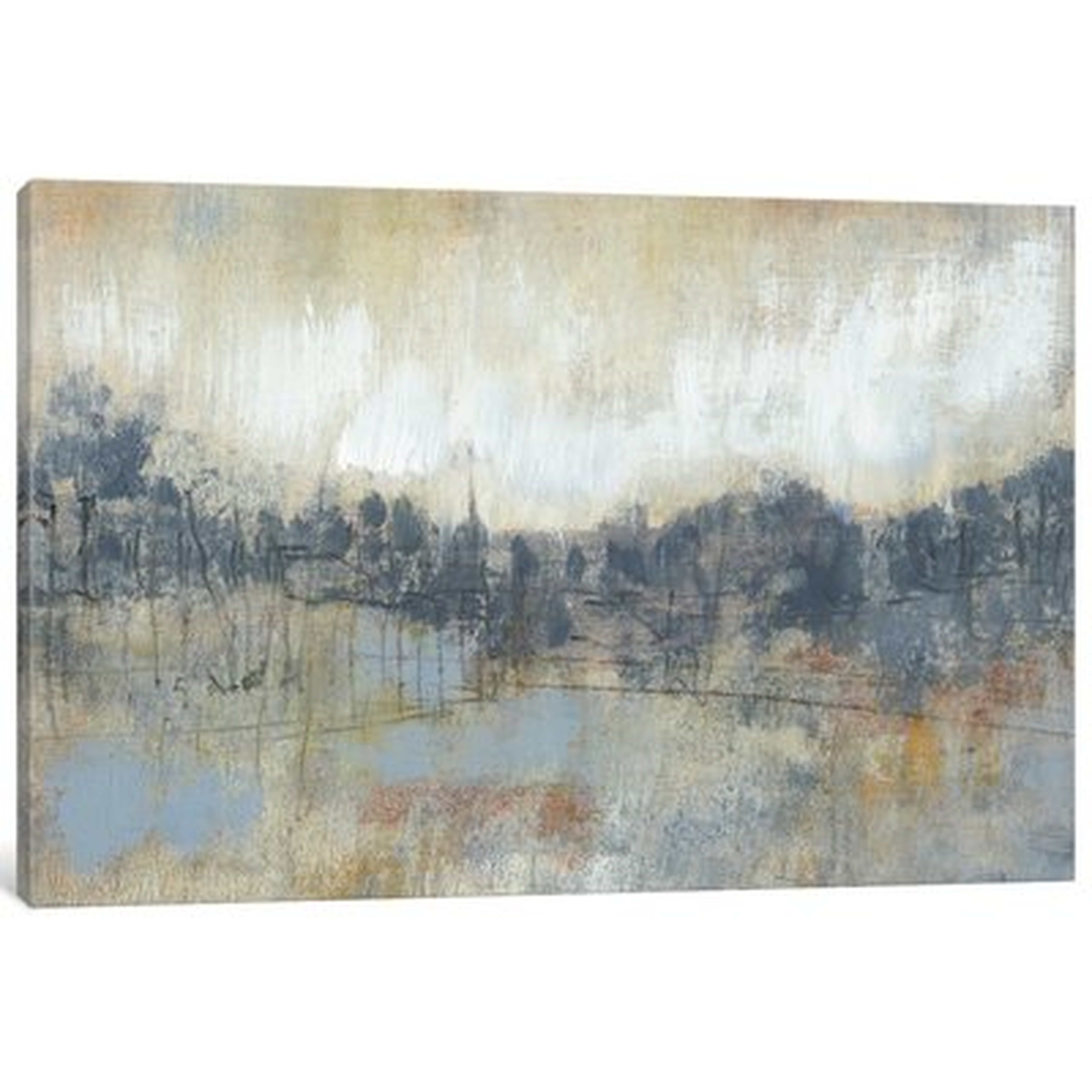 'Cool Grey Horizon I' Painting Print on Canvas - Wayfair