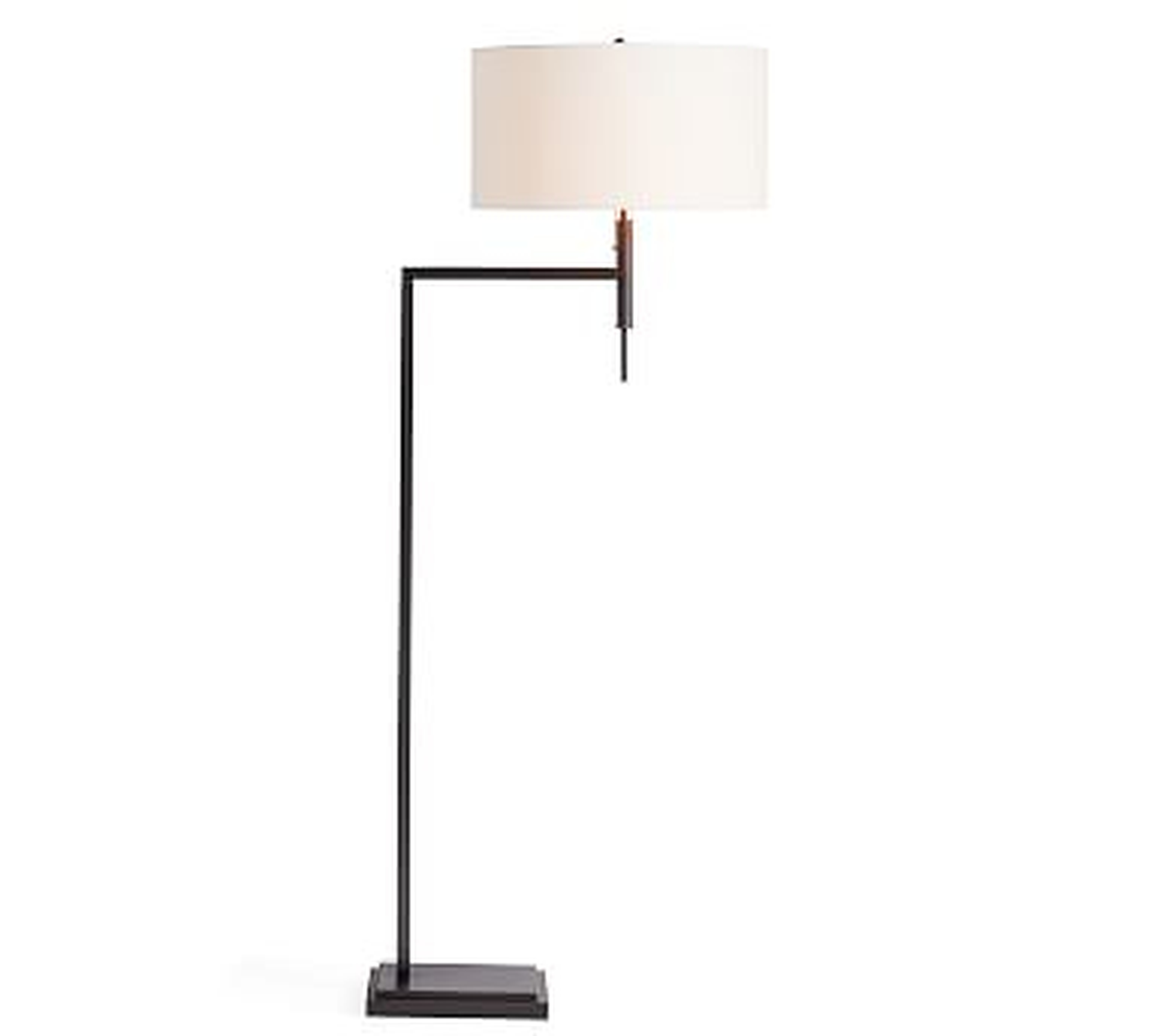 Atticus Metal Sectional Floor Lamp, Bronze with Ivory Shade - Pottery Barn