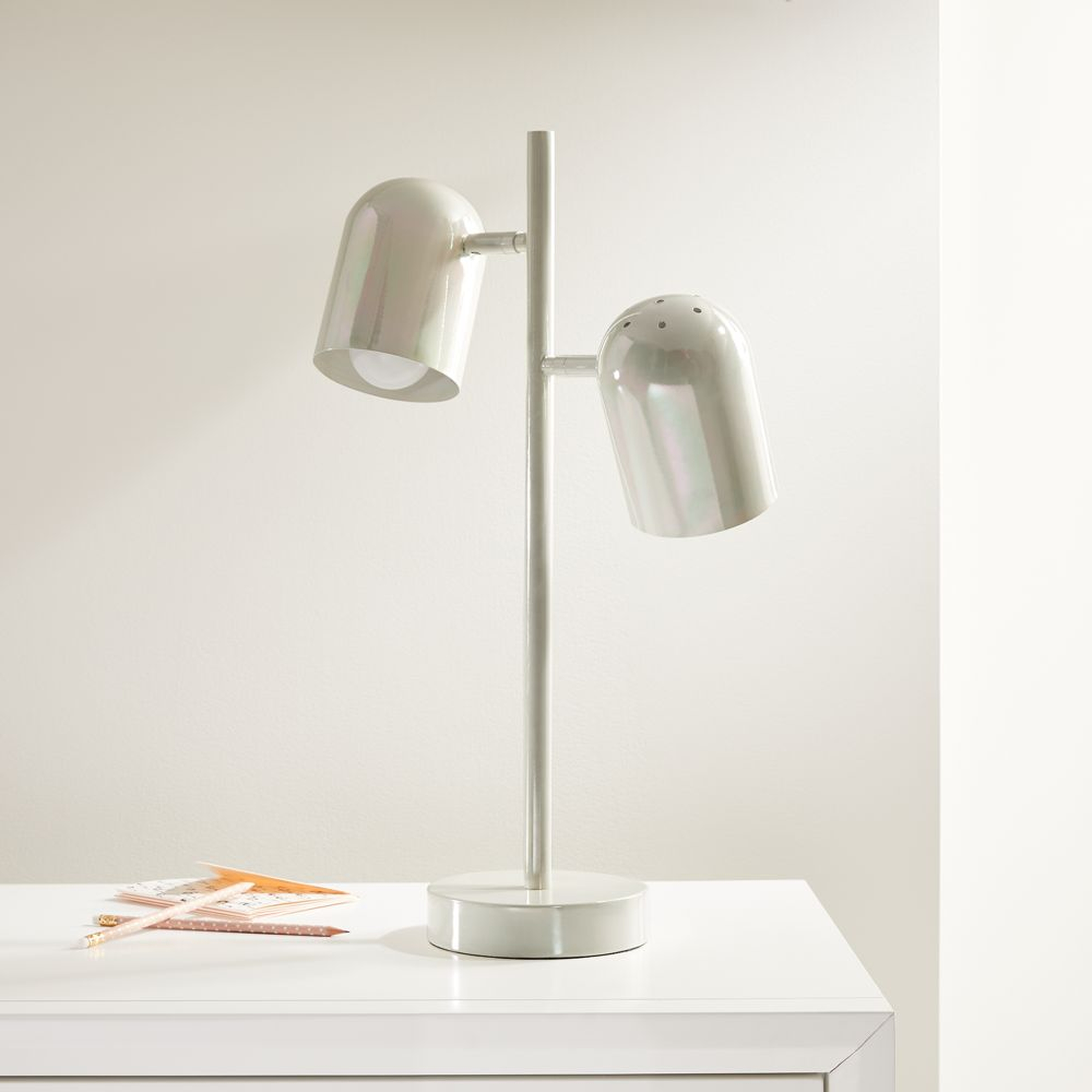 White Iridescent Touch Table Lamp - Crate & Kids