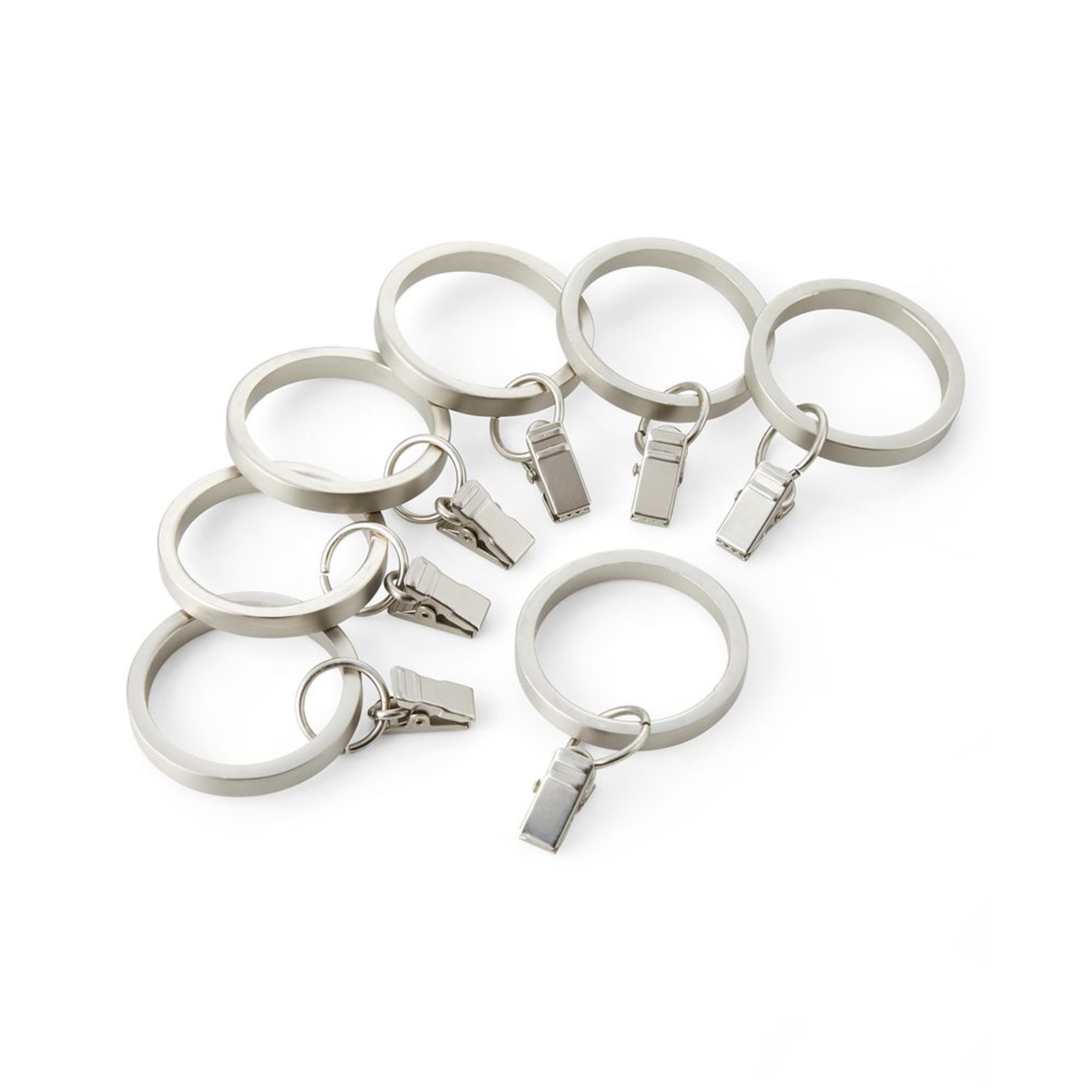 Brushed Nickel Curtain Rings, Set of 7 - Crate and Barrel