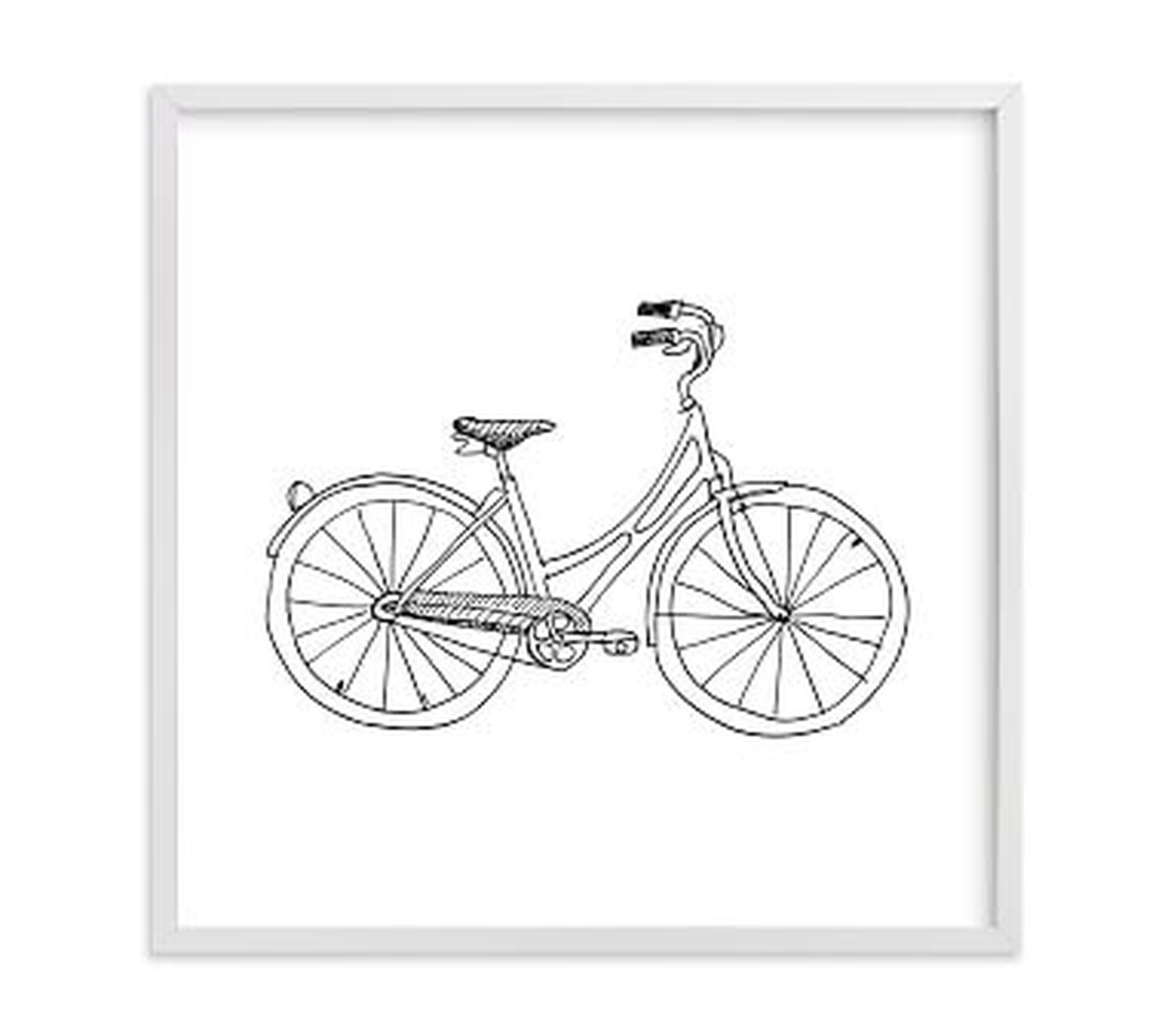 Minted Bicycle by Phrosne Ras, White, 11x11 - Pottery Barn Kids
