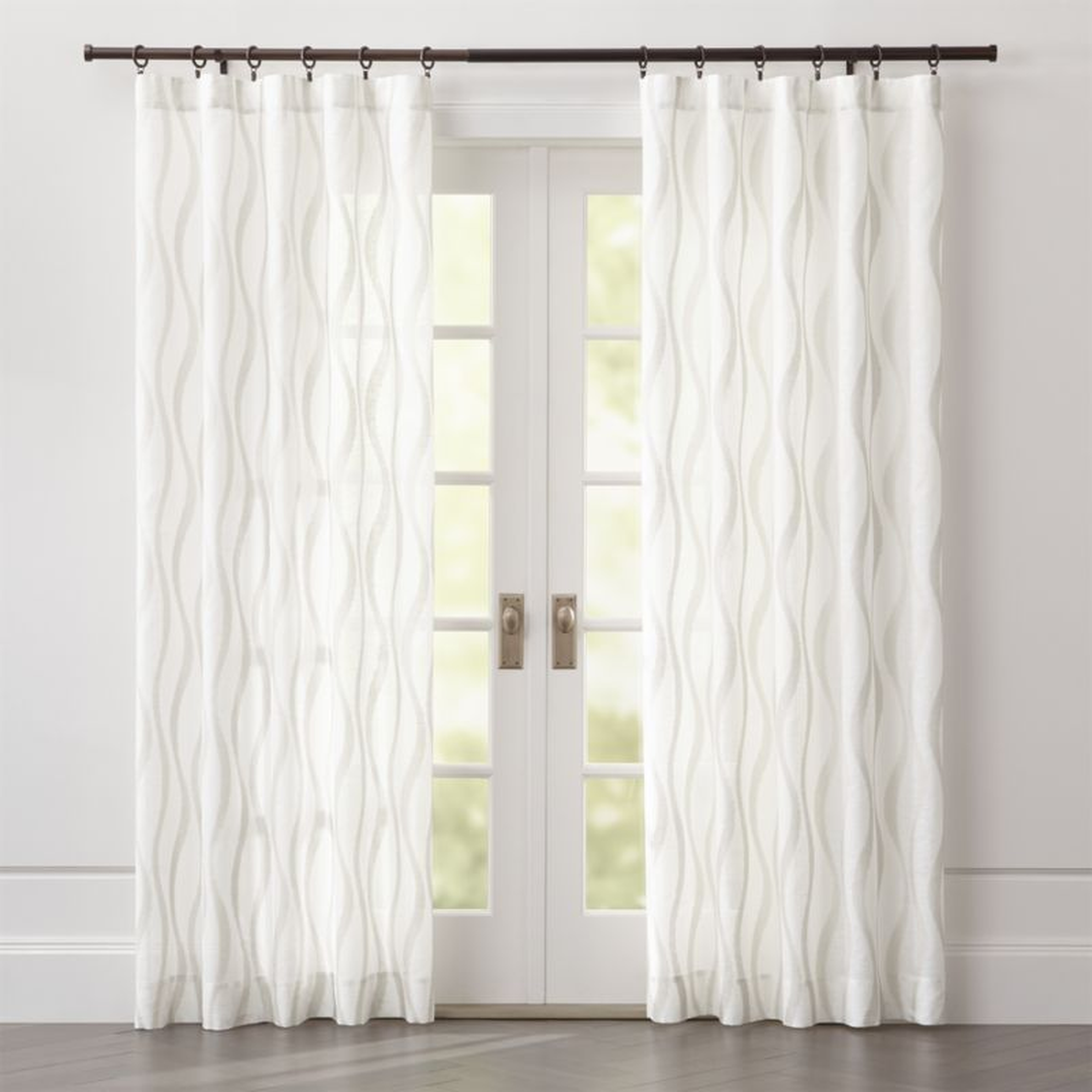 Elester Ivory Sheer Curtain Panel 50"x108" - Crate and Barrel