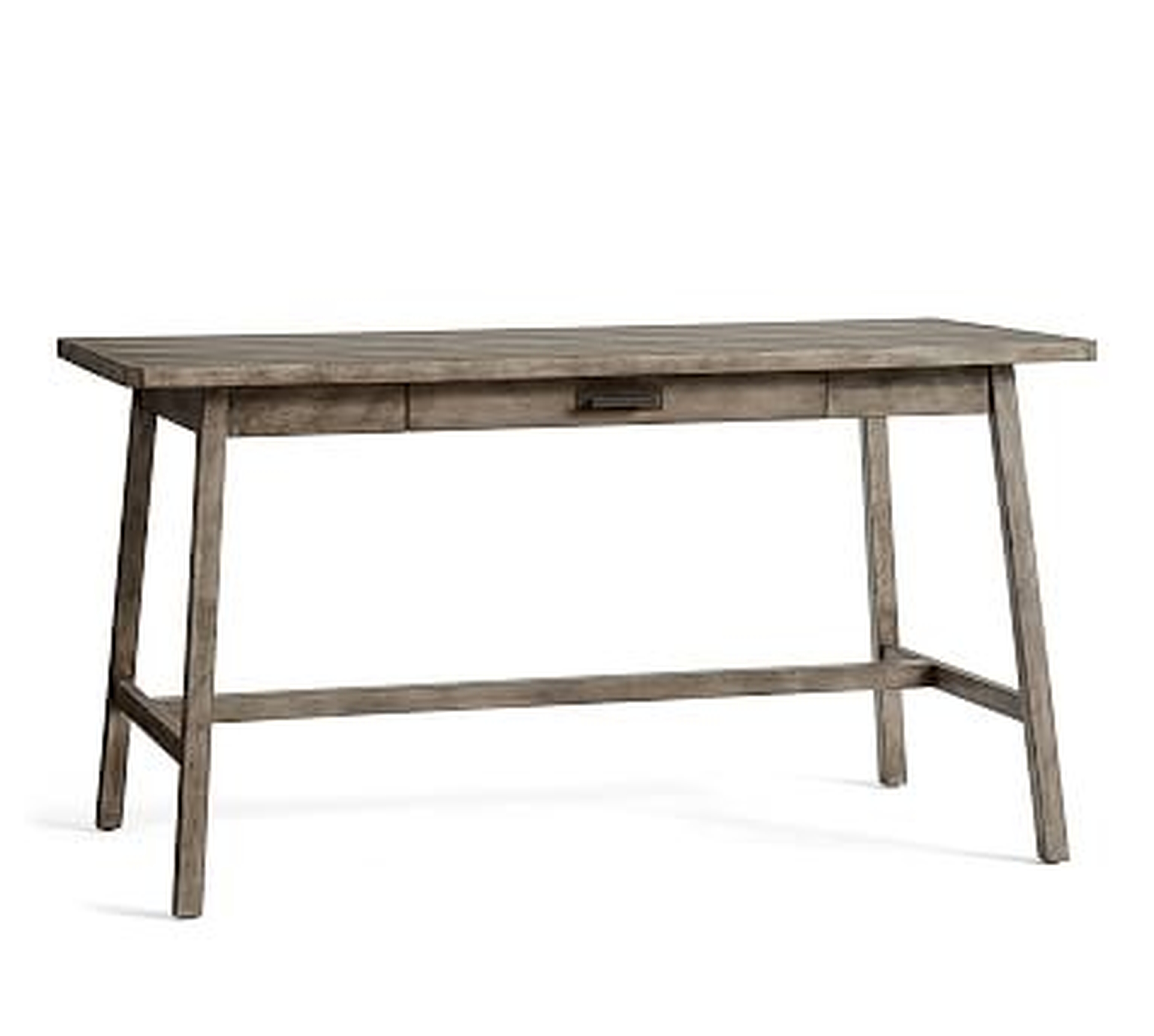 Mateo 56" Rustic Desk with Drawer, Salvaged Gray - Pottery Barn
