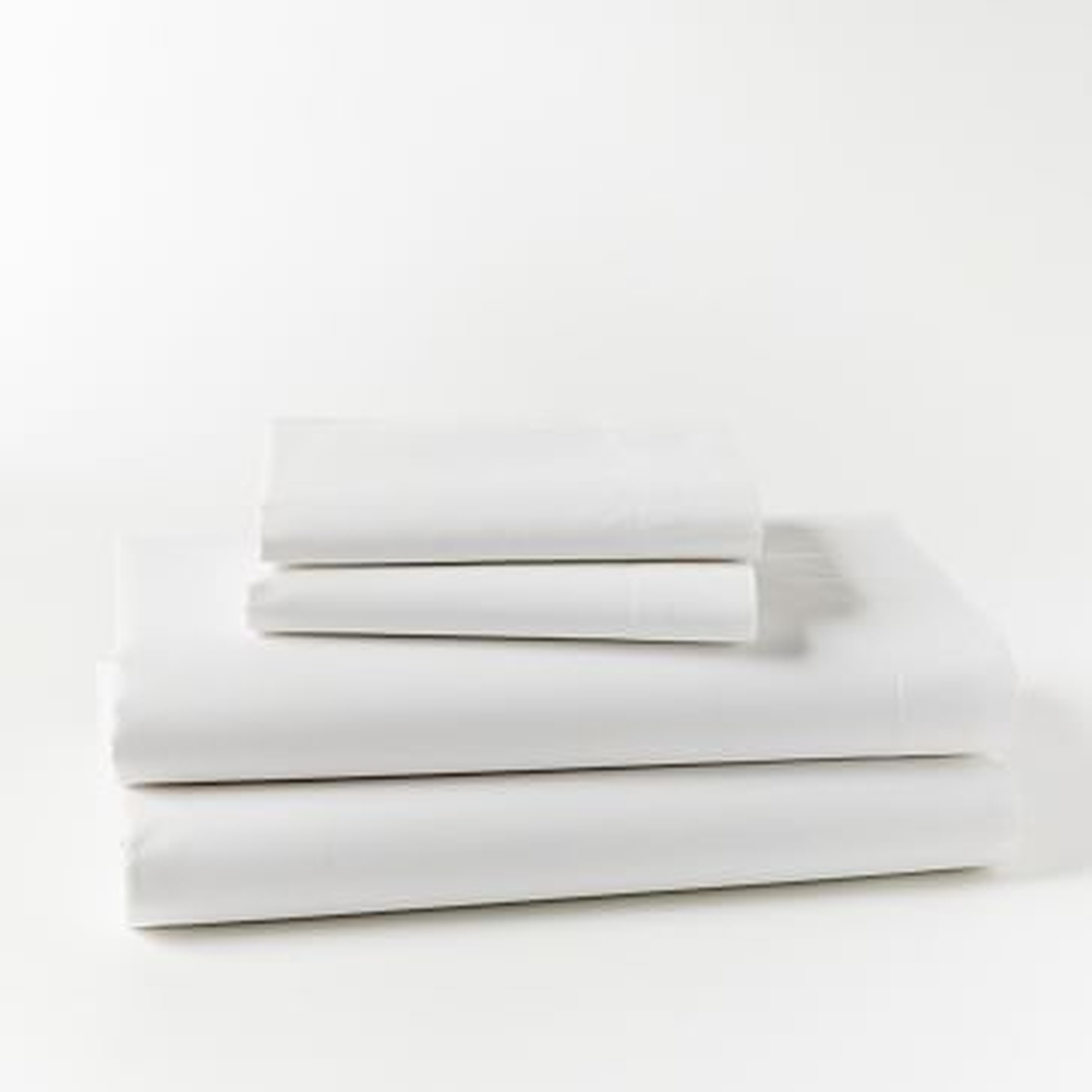 400 Thread Count Organic Cotton Percale Sheet Set, King, White - West Elm