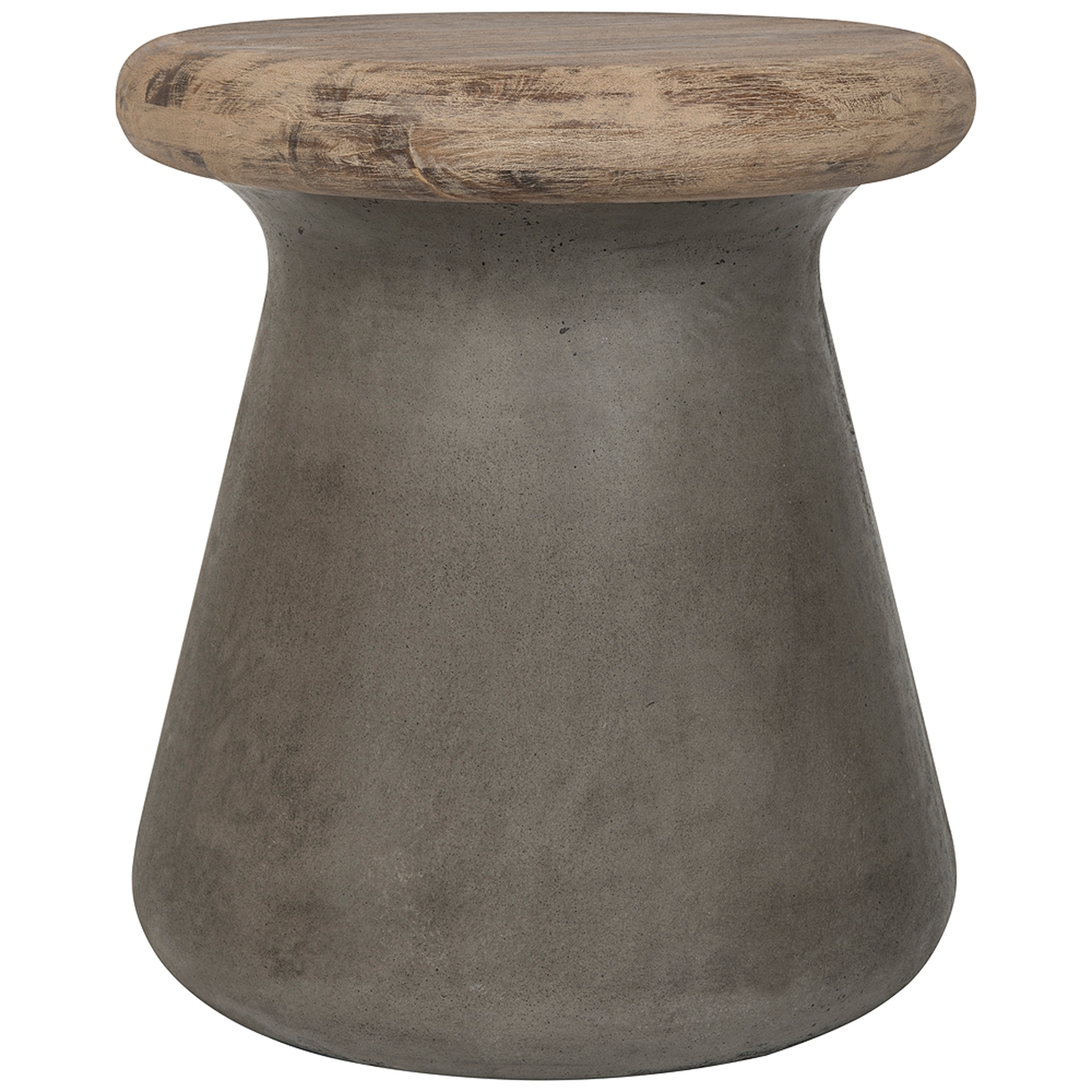 Button Dark Gray Concrete Round Indoor-Outdoor Accent Table - Style # 35X65 - Lamps Plus