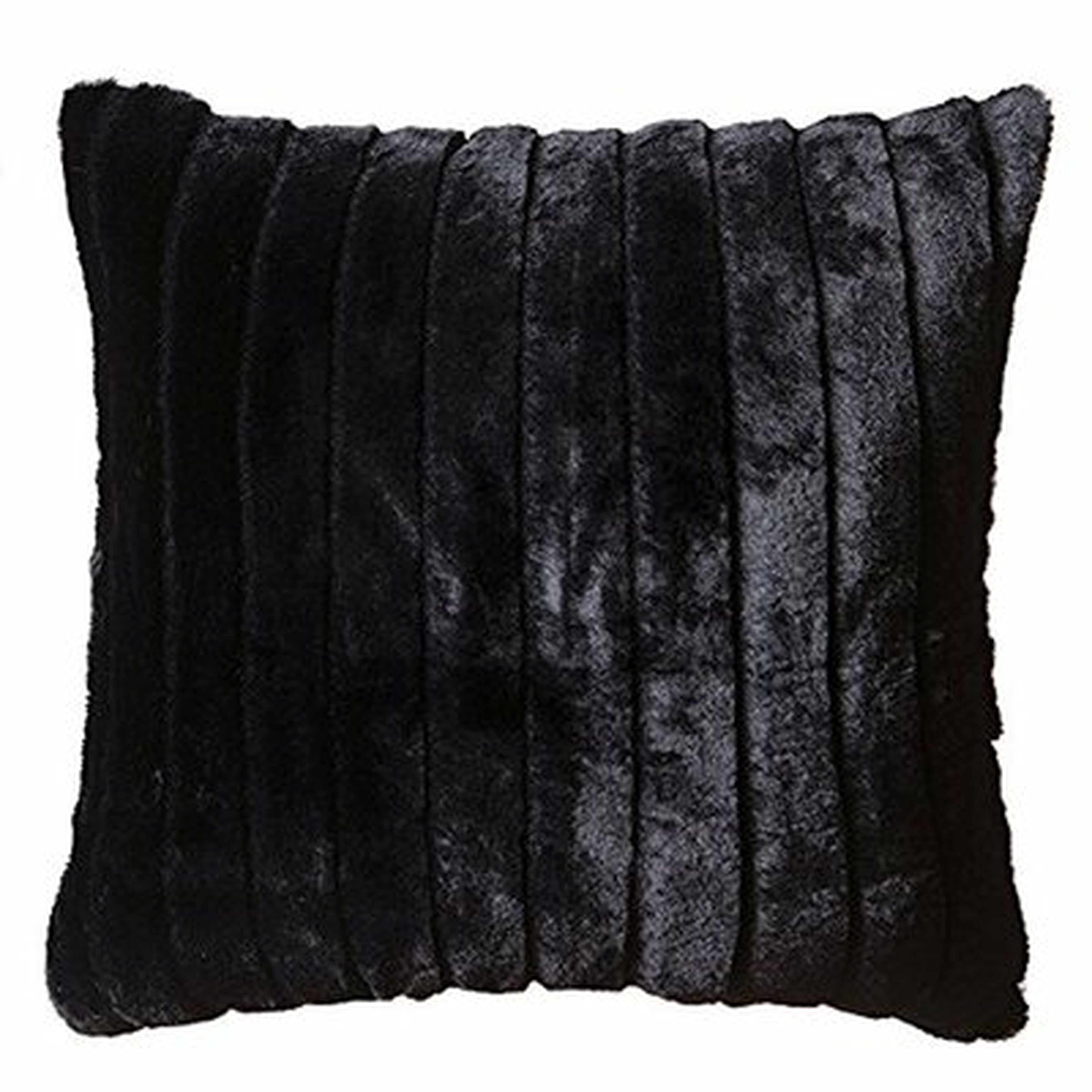 Whitecliff Faux Fur Throw Pillow 18"x18" With Insert, Black Striped Mink - Wayfair